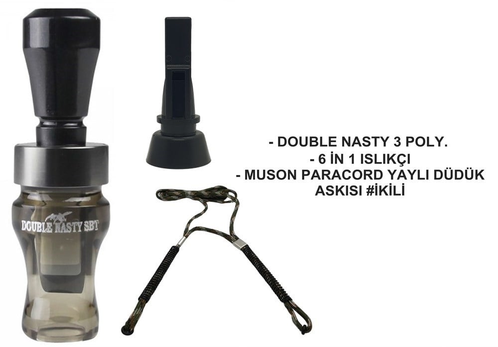 Buck Gardner Nasty 3 Yaylı Ördek Düdüğü Seti 7#Smoke Black