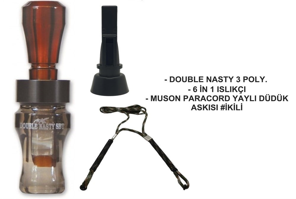 Buck Gardner Nasty 3 Yaylı Ördek Düdüğü Seti 4#Smoke Bourbon