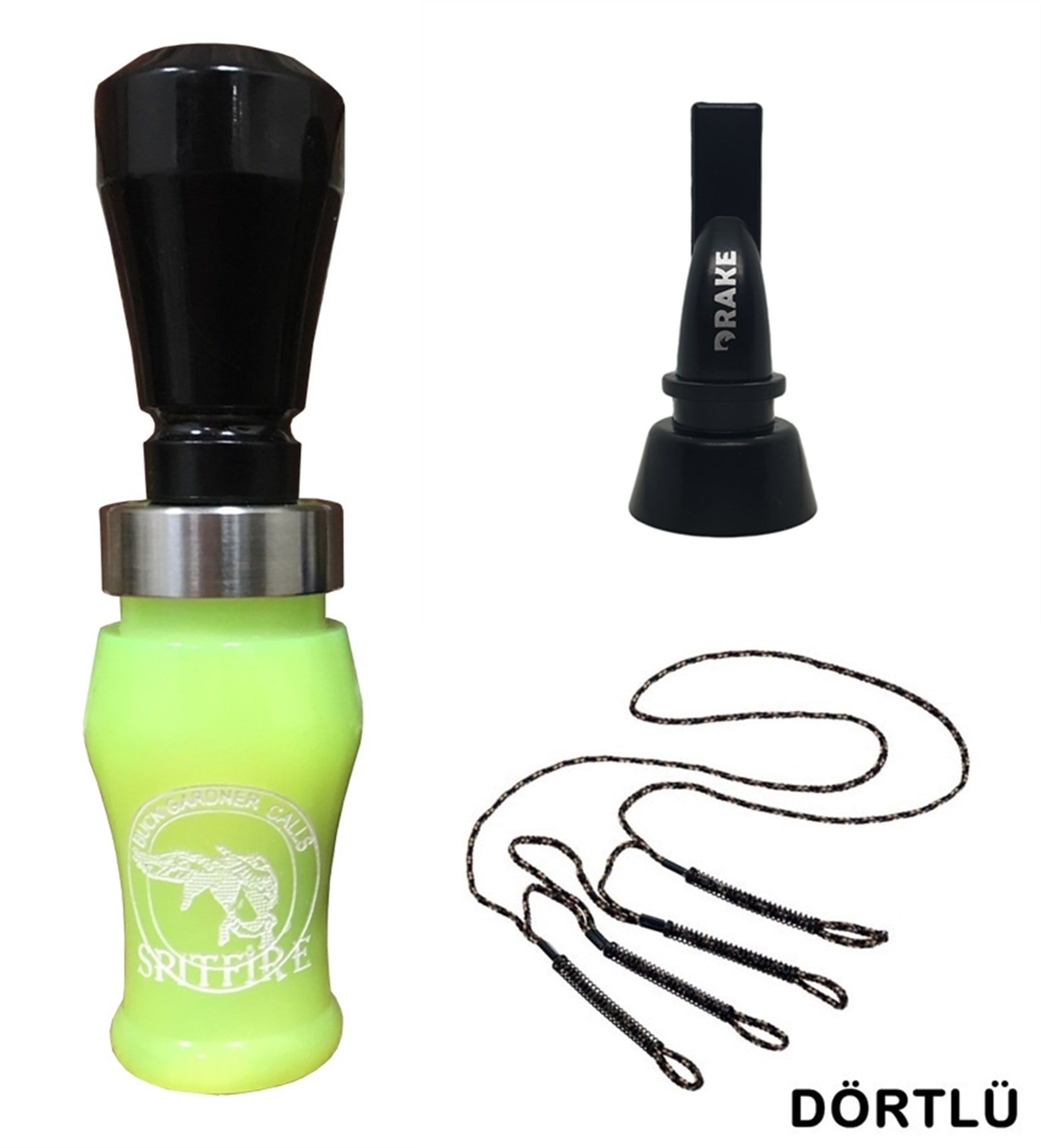 Buck Gardner Spitfire Yaylı Askılı Düdük Seti 1# Green P. Dogadayim.com