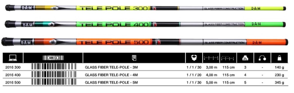DAM 4,00 M FİBER GLASS TELE POLE GÖL KAMIŞI
