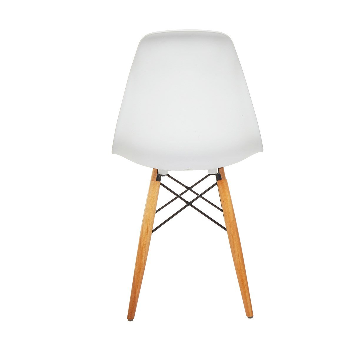 Seduna Beyaz Eames Sandalye - 4 Adet - Natural Ahşap Ayaklı