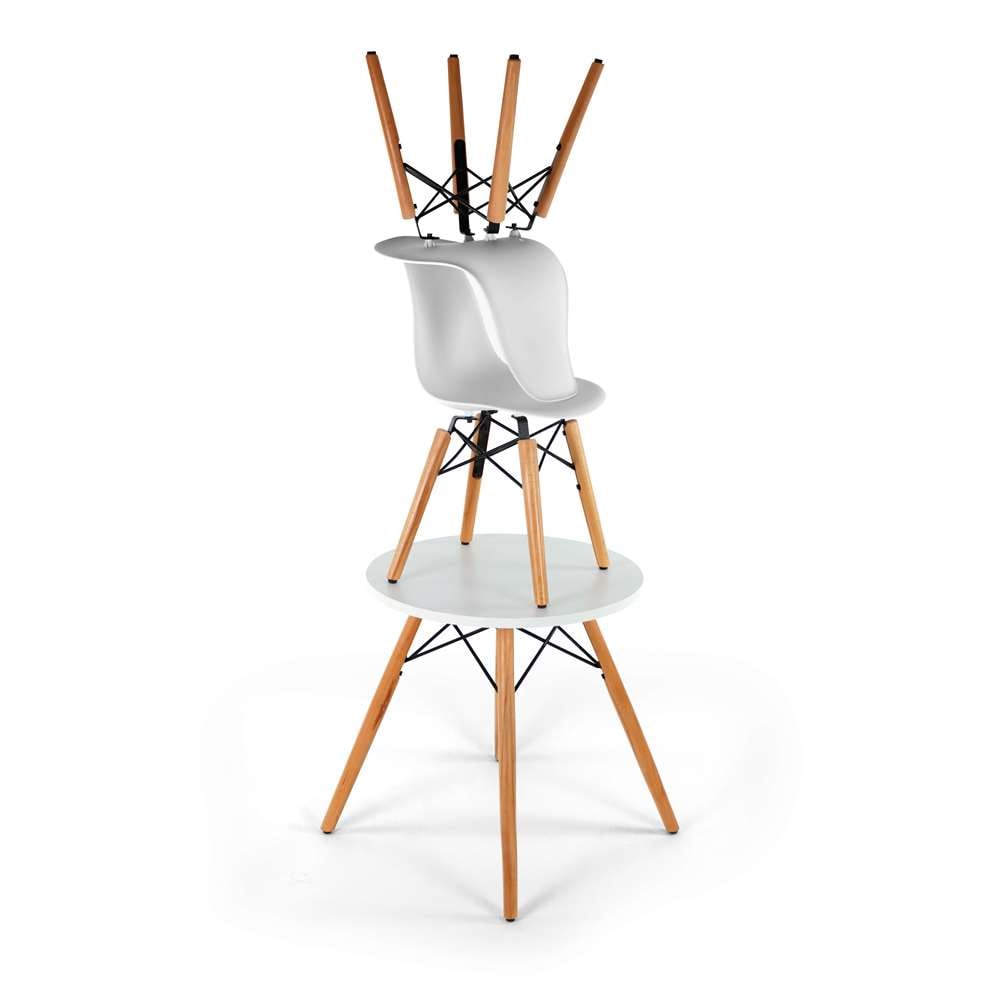 Seduna Eames Child 2x1 Sandalye Masa Takım | Natural Ahşap Ayaklı
