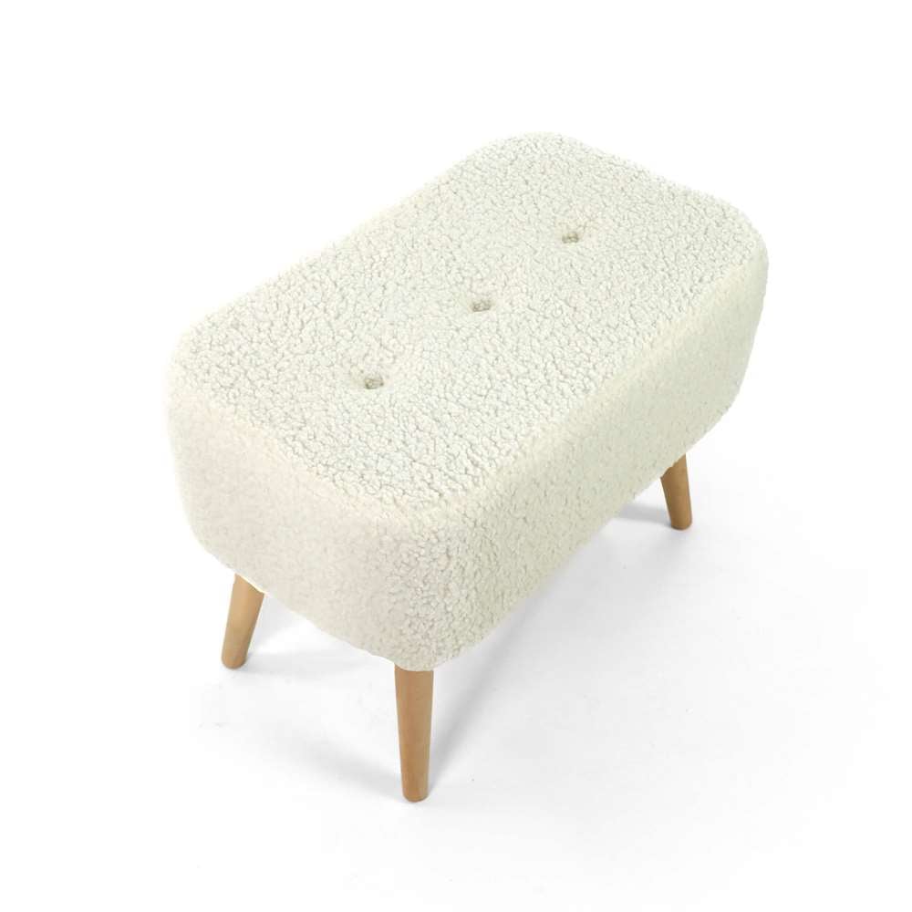 Seduna Miami Puf | Ahşap Ayaklı | Teddy Kumaş Puf Bench