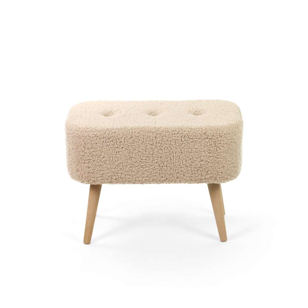 Seduna Miami Puf | Ahşap Ayaklı | Teddy Kumaş Puf Bench