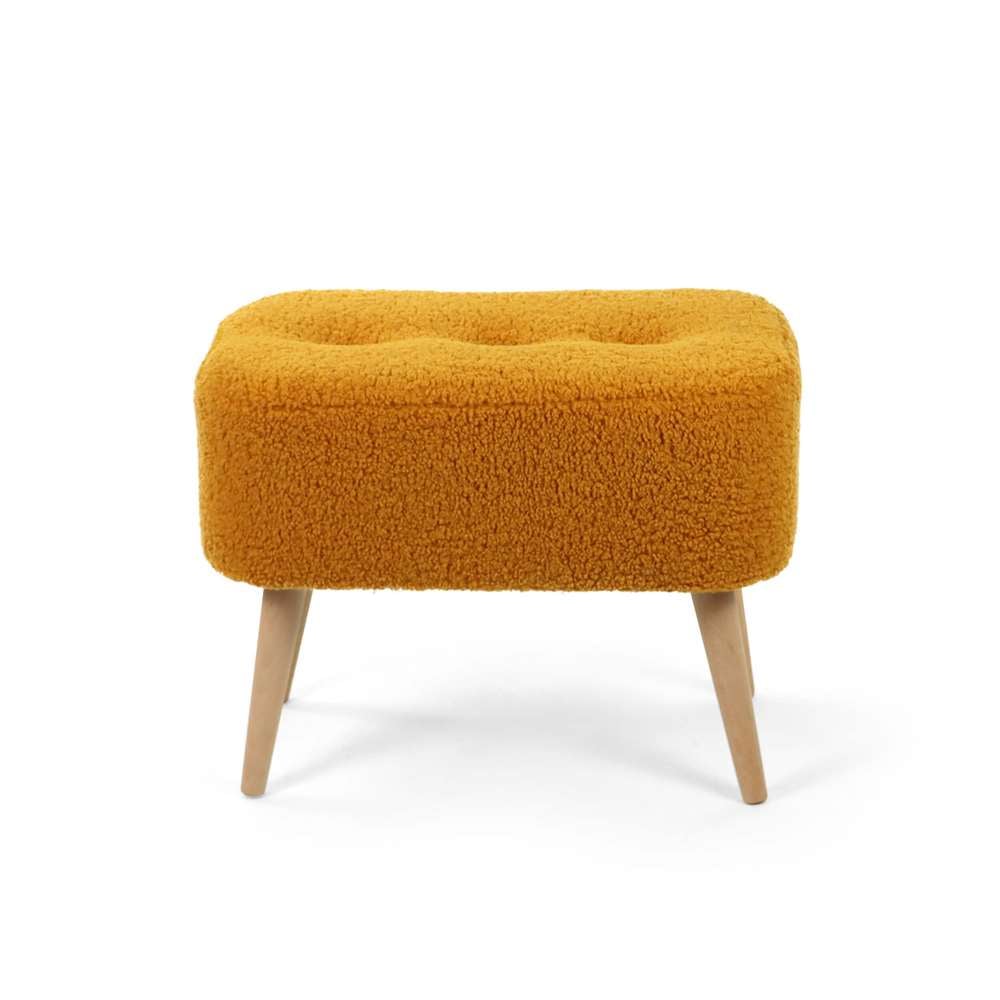 Seduna Miami Puf | Ahşap Ayaklı | Teddy Kumaş Puf Bench