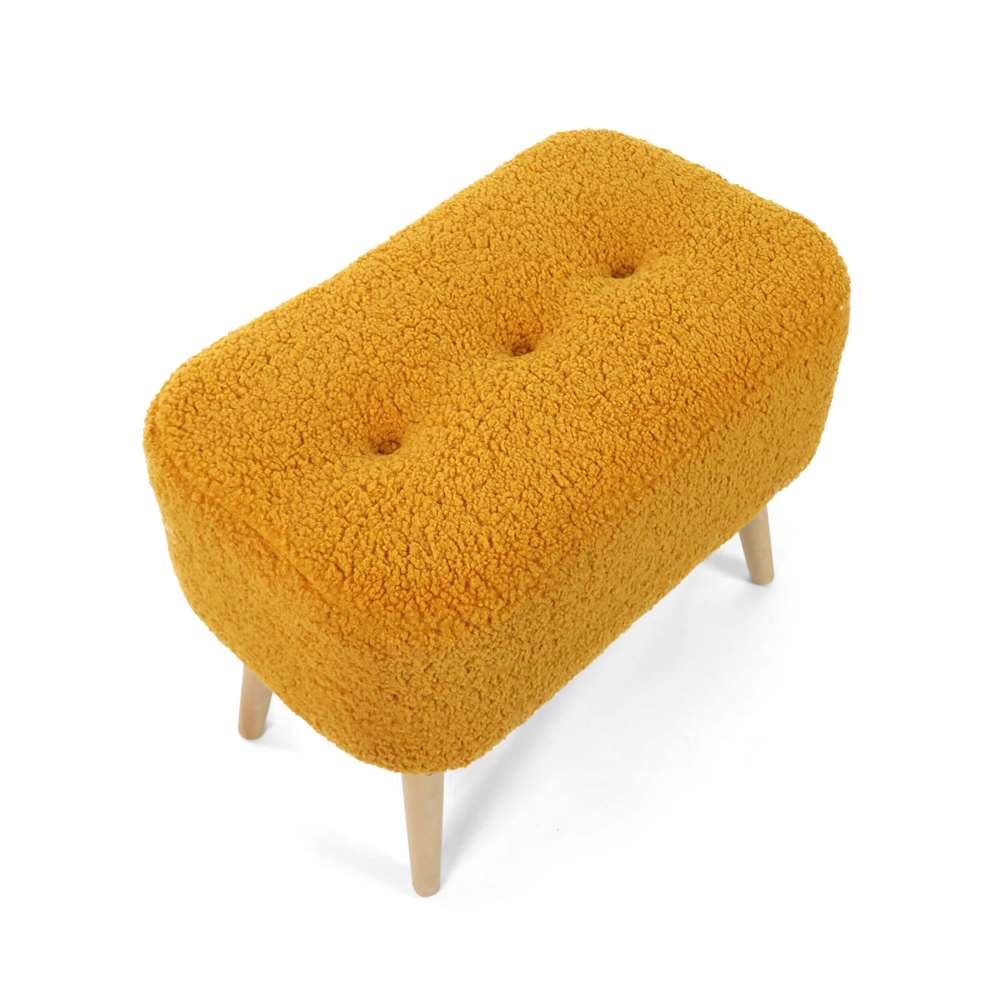 Seduna Miami Puf | Ahşap Ayaklı | Teddy Kumaş Puf Bench