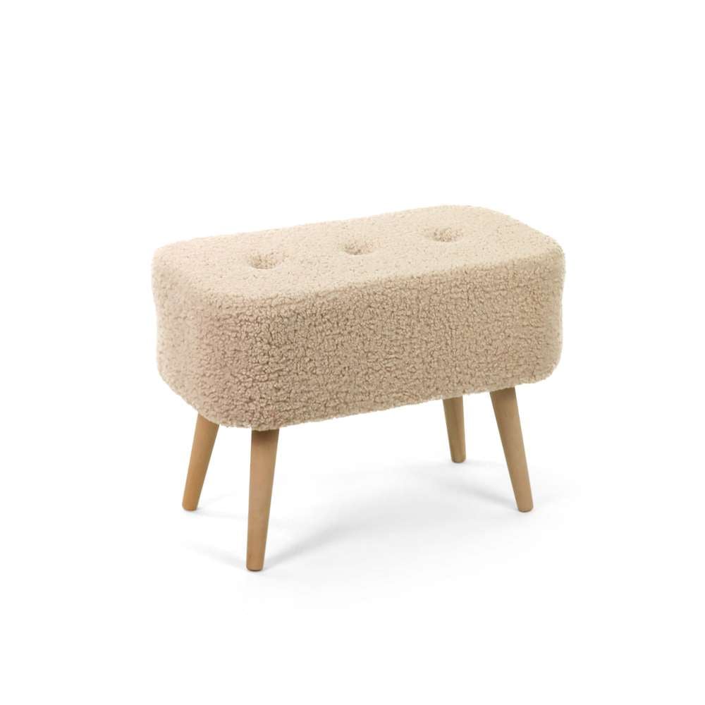 Seduna Miami Puf | Ahşap Ayaklı | Teddy Kumaş Puf Bench