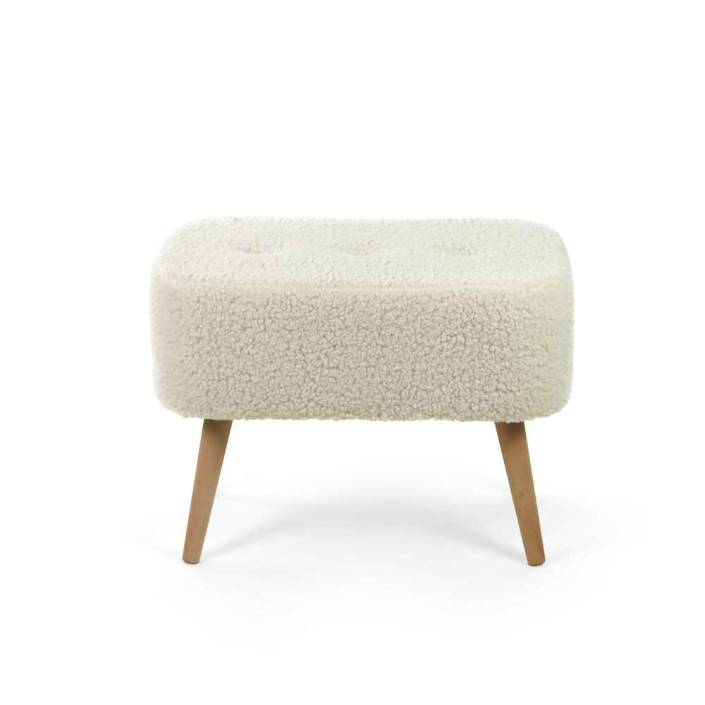 Seduna Miami Puf | Ahşap Ayaklı | Teddy Kumaş Puf Bench