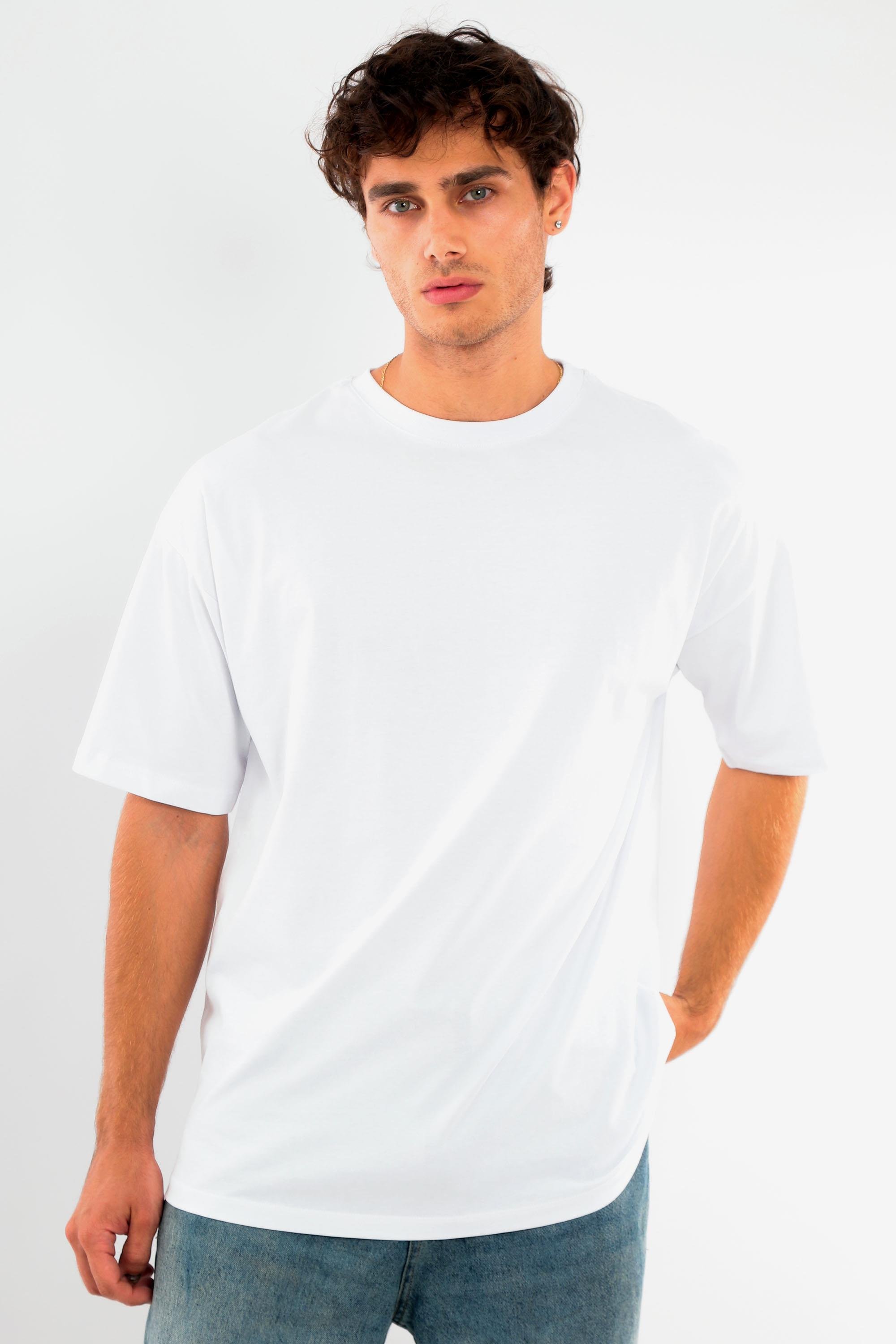  Trend42plus Büyük Beden Unisex Oversize  Bisiklet Yaka Basic Siyah-Beyaz t-shirt / Rahat 2'li Paket