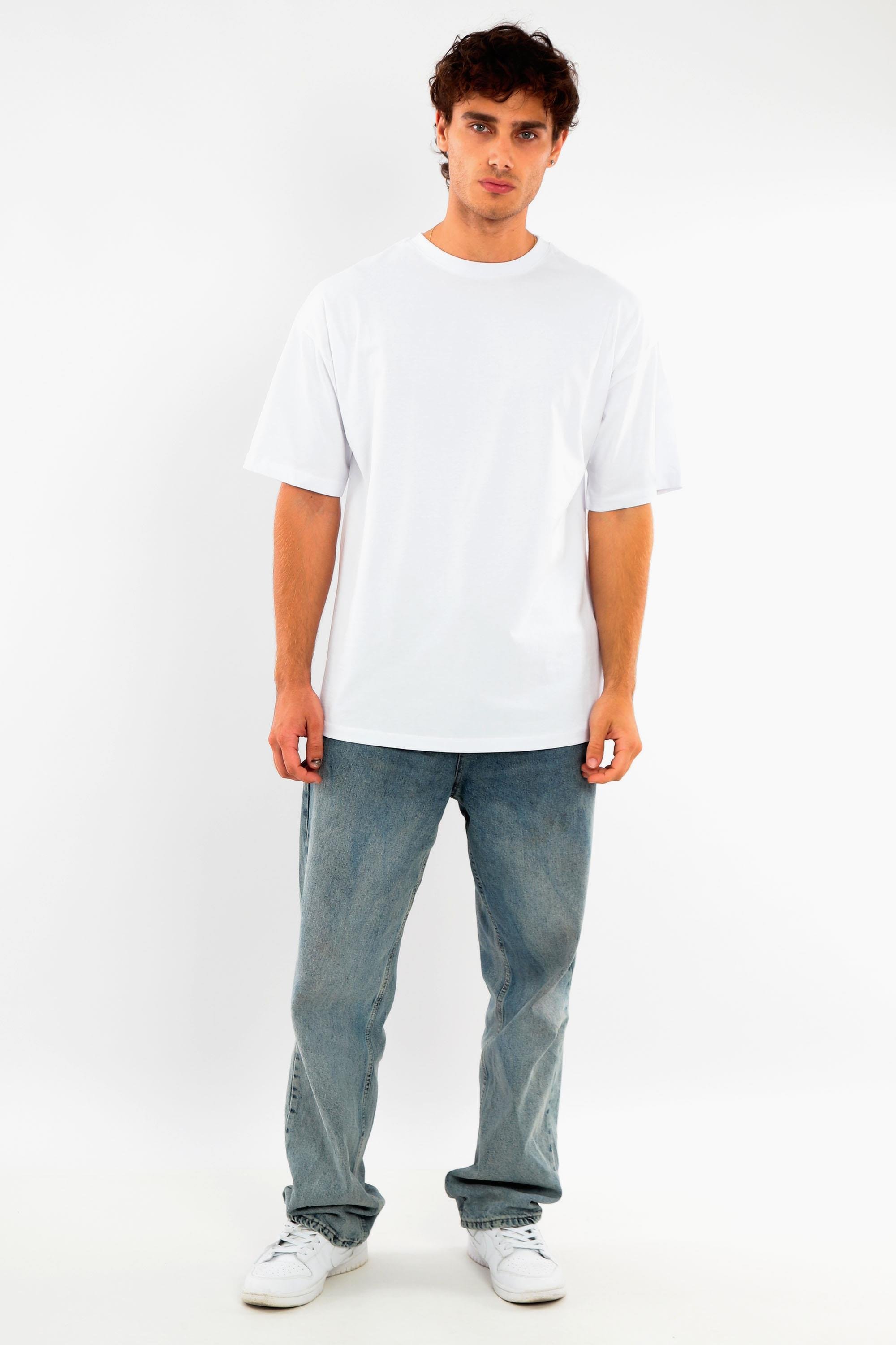  Trend42plus Büyük Beden Unisex Oversize  Bisiklet Yaka Basic Siyah-Beyaz t-shirt / Rahat 2'li Paket