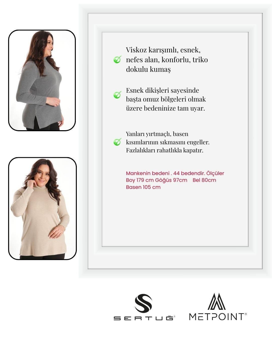 Basıc Yarım Balıkçı Haki Bluz