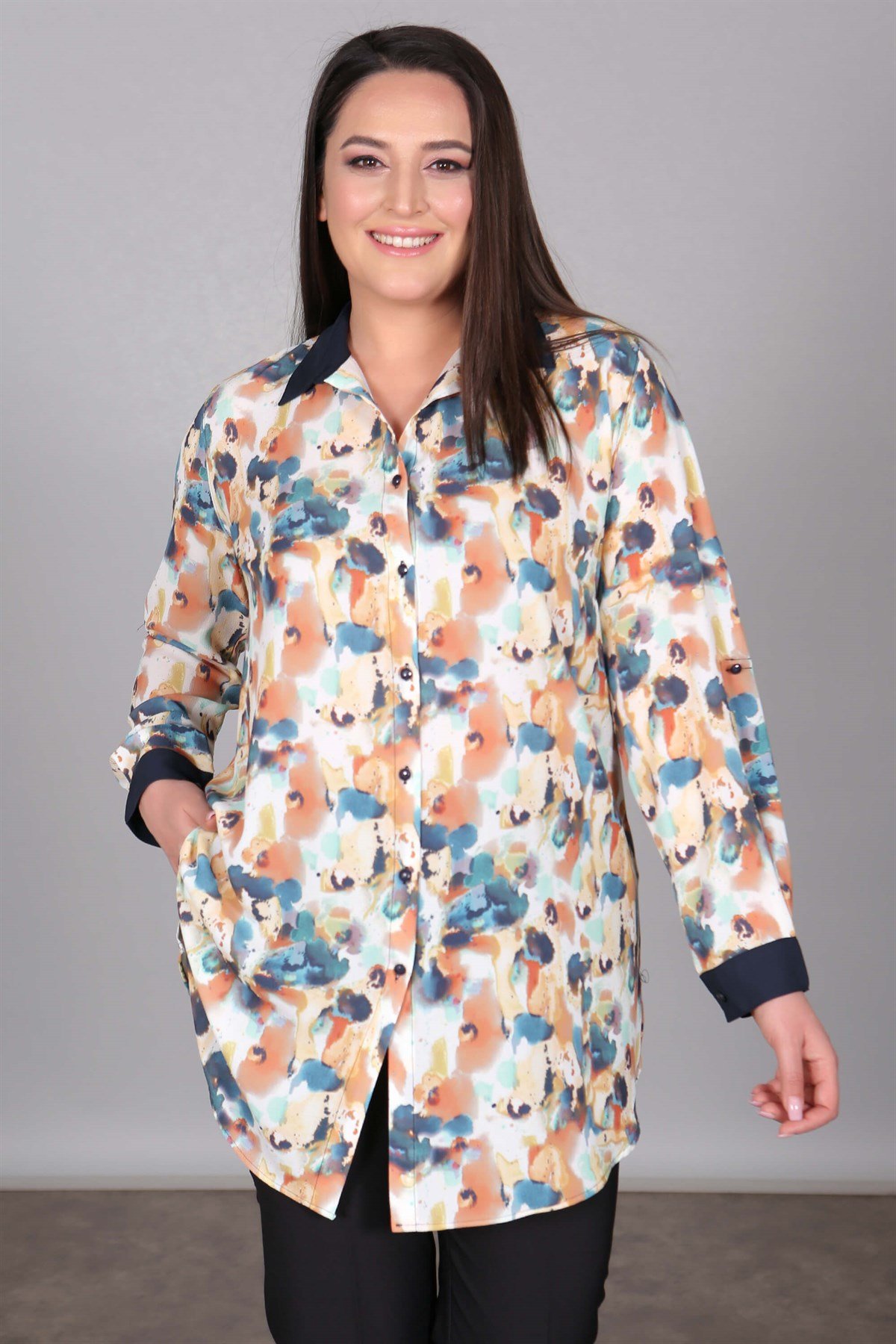 Batik Desen Mint Tunik Gömlek