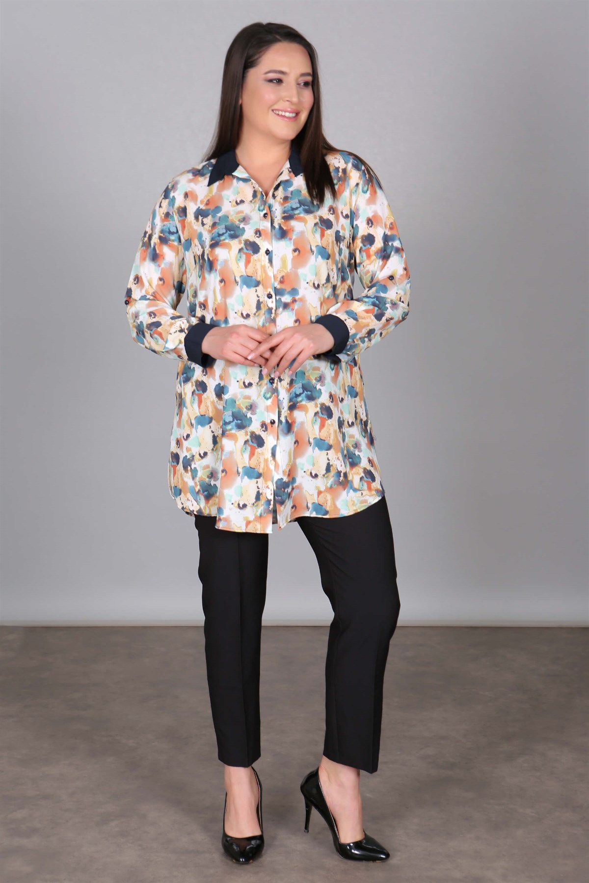 Batik Desen Mint Tunik Gömlek