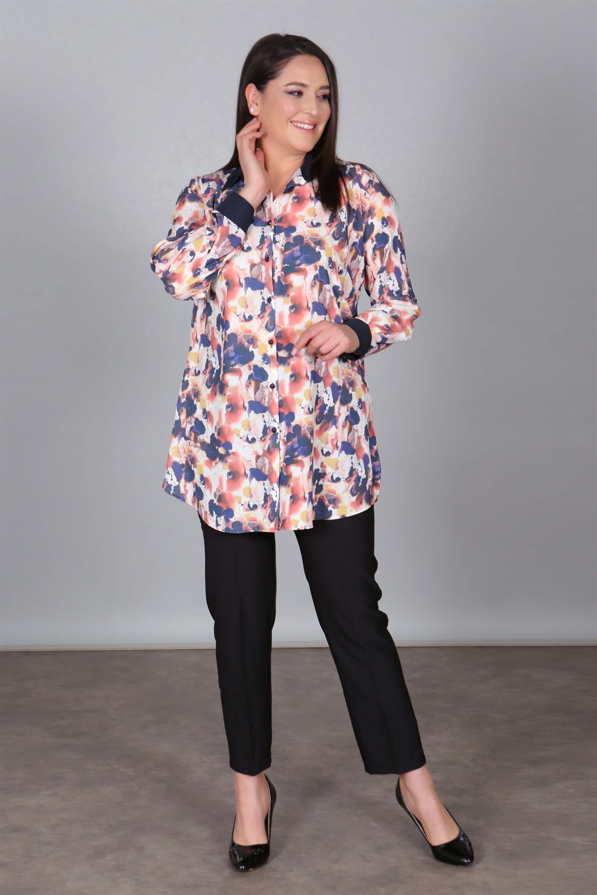 Batik Desen Pudra Tunik Gömlek