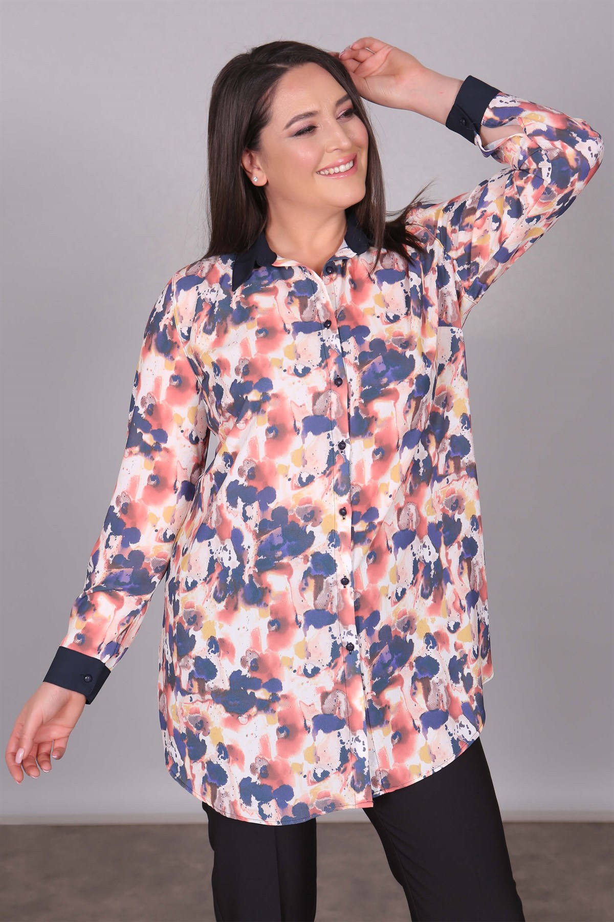 Batik Desen Pudra Tunik Gömlek