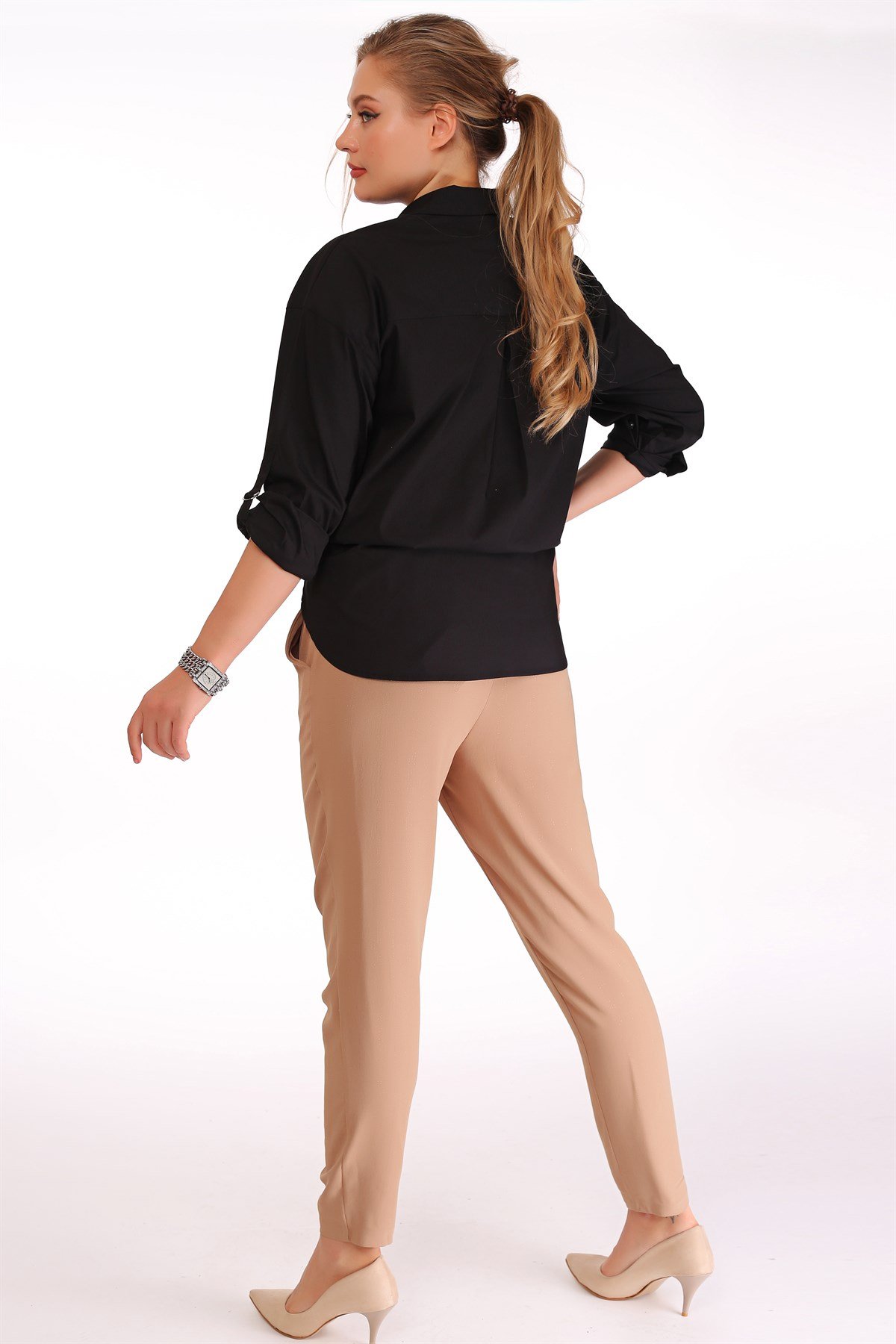 BEL LASTİKLİ PANTOLON BEJ