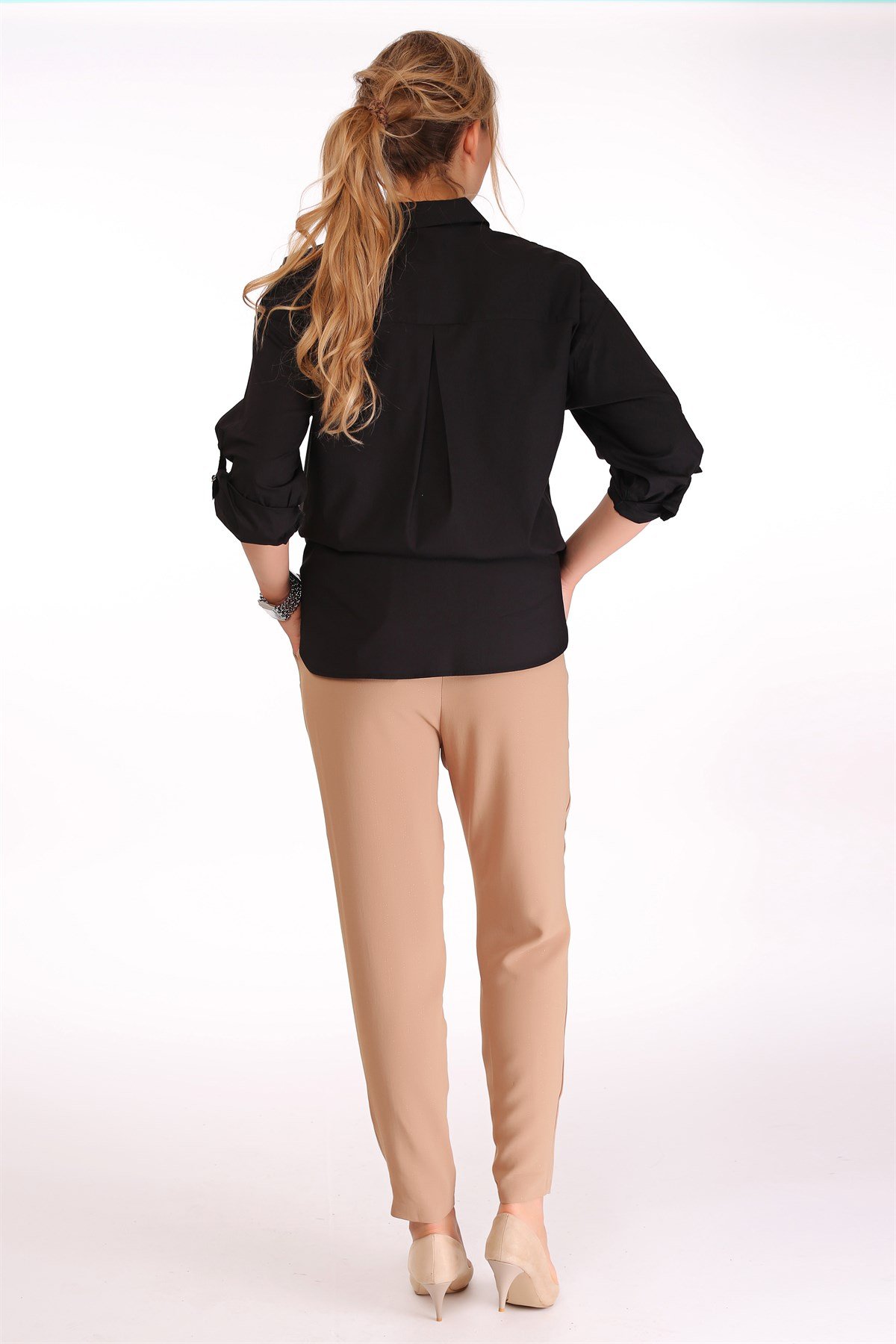 BEL LASTİKLİ PANTOLON BEJ