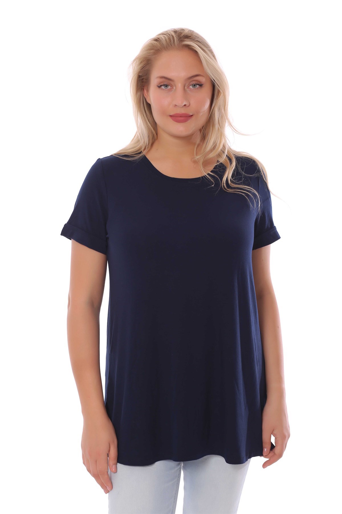 Bisiklet Yakalı Basic Lacivert Bluz