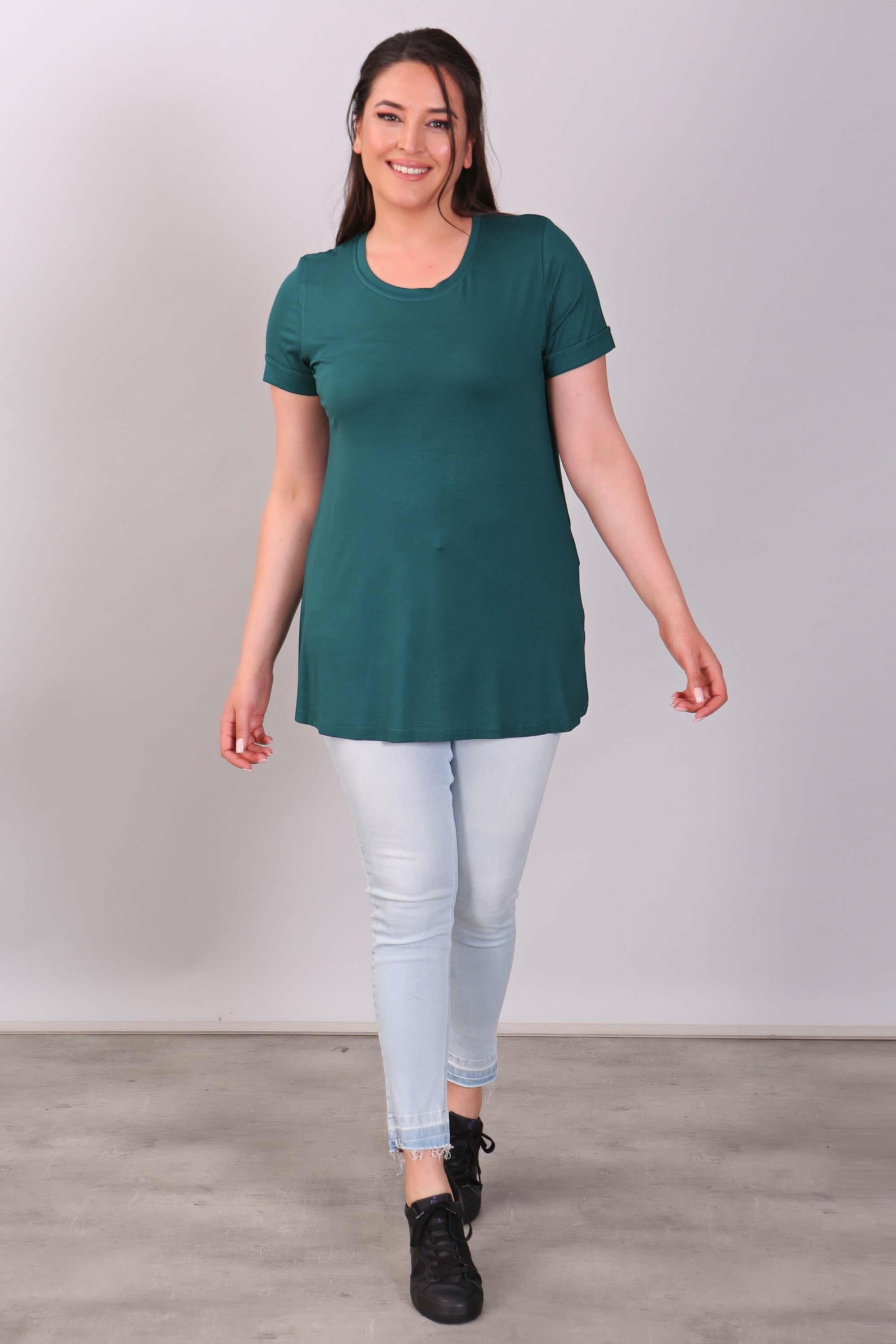 Bisiklet Yakalı Basic Yeşil Bluz
