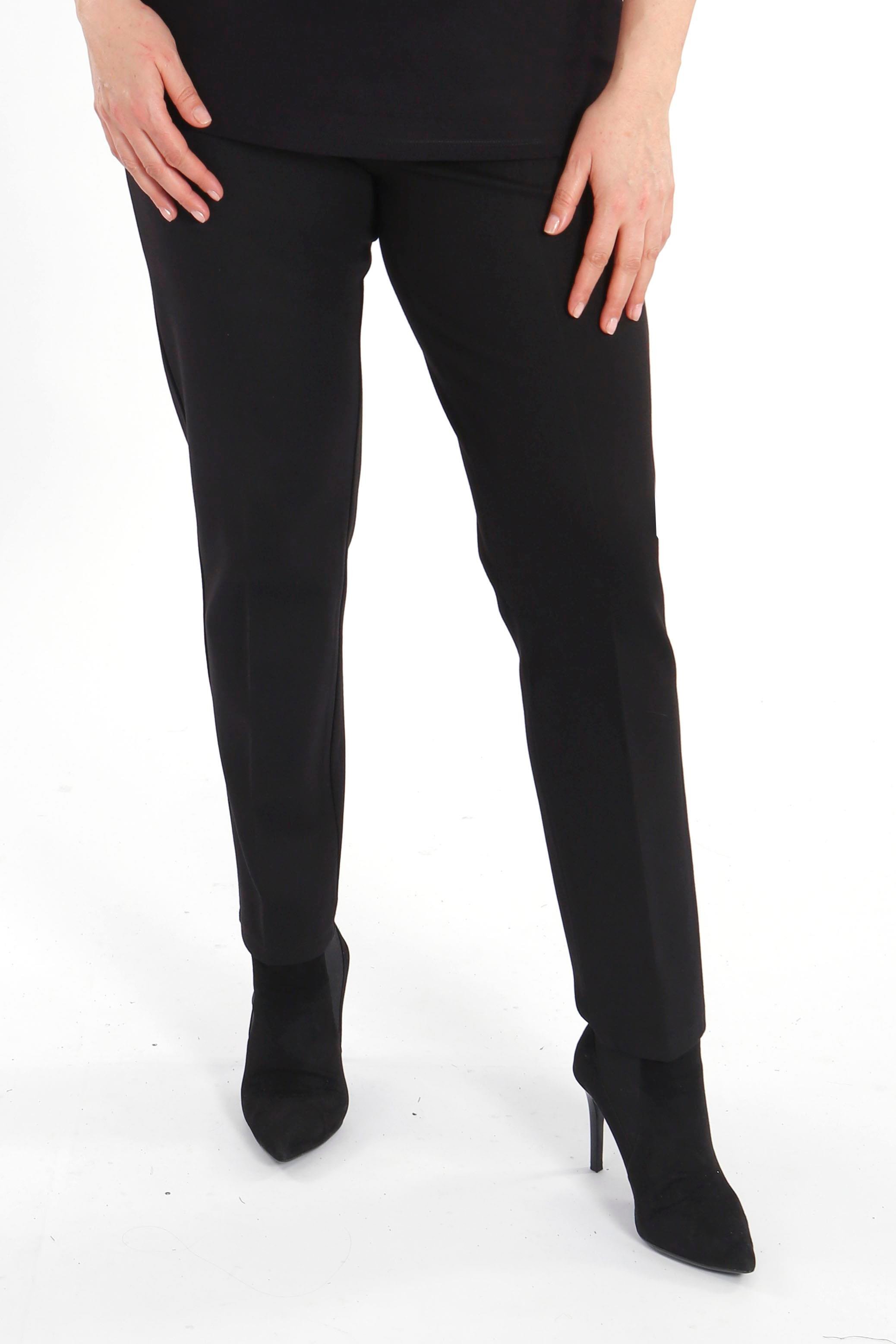 Büyük Beden Beli Lastikli Dar Paça Siyah Pantolon