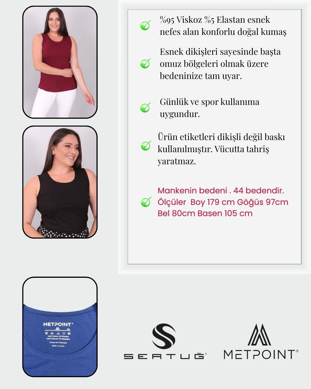 Büyük beden Geniş Askılı Basic Ekru Bluz (T-shirt)