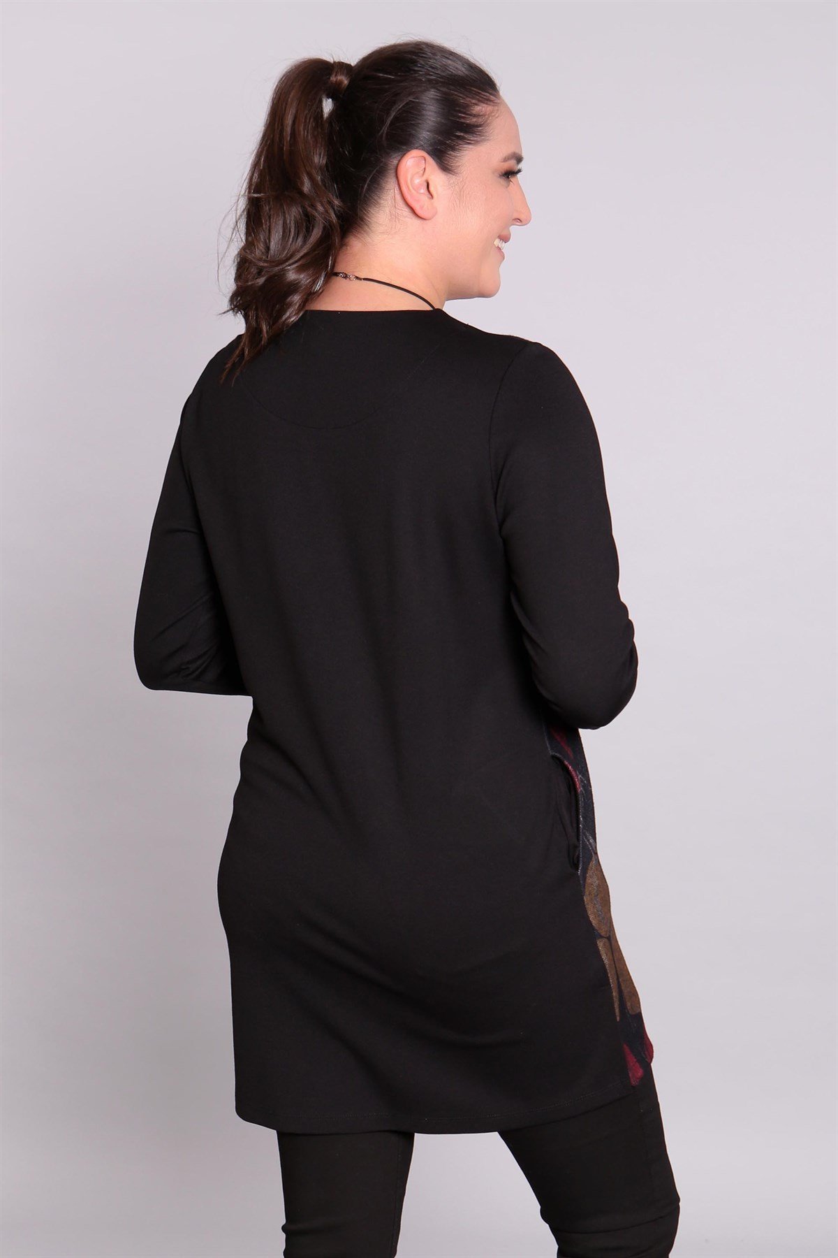 Geometrik Desen Siyah Tunik
