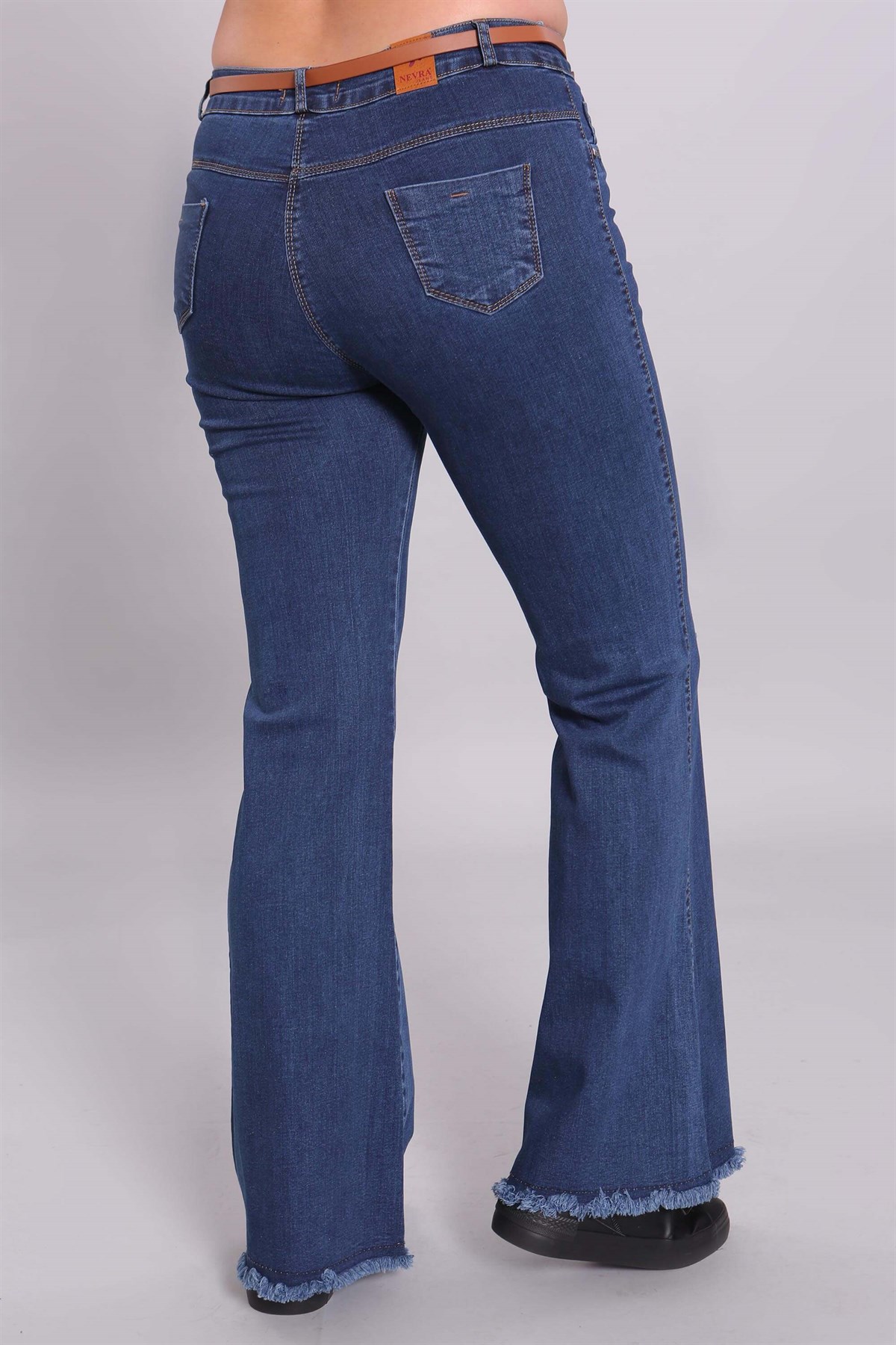 İspanyol Paça Mavi Denim Pantolon