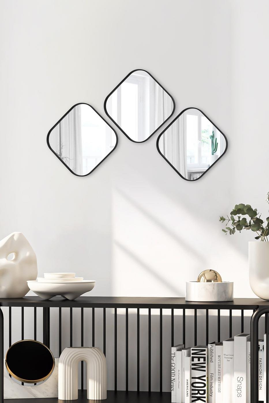 Metpoint Kare Aynalı Siyah 24x24 İkramlık Kahve ve Çay Sunum Tepsisi (Çok Amaçlı)