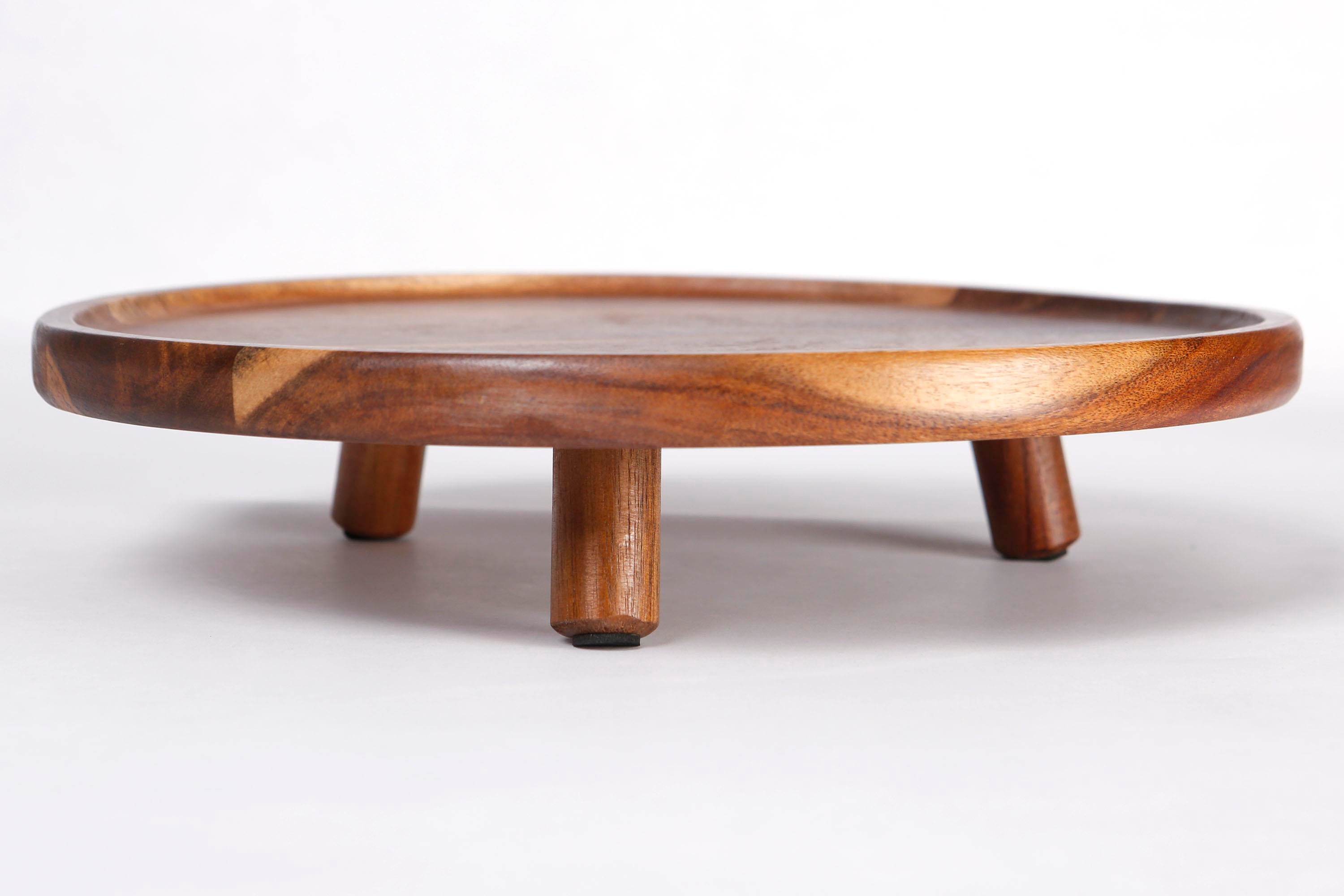 Metpoint Natura Akasya Ayaklı Yuvarlak Büyük Sunum Tabağı 32x6 cm