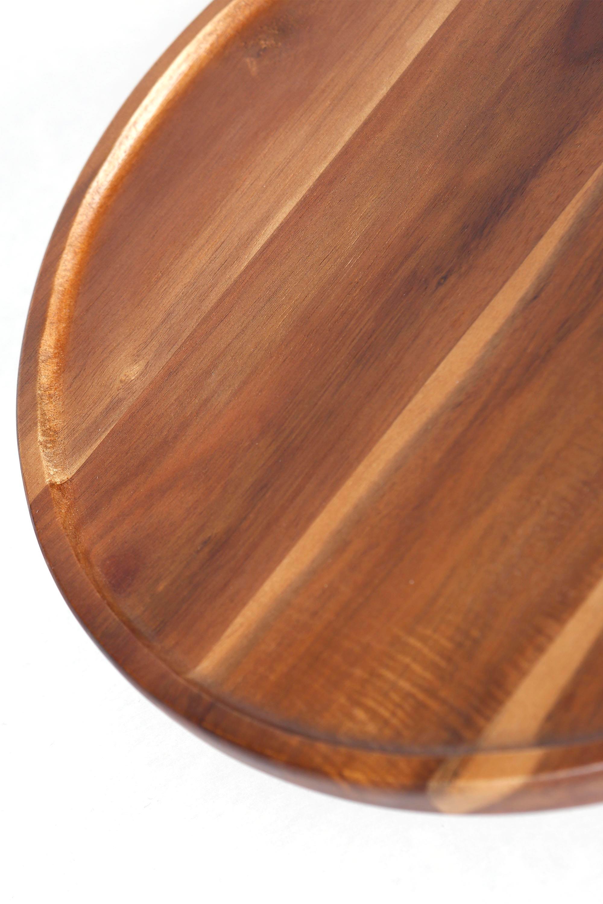 Metpoint Natura Akasya Ayaklı Yuvarlak Büyük Sunum Tabağı 32x6 cm