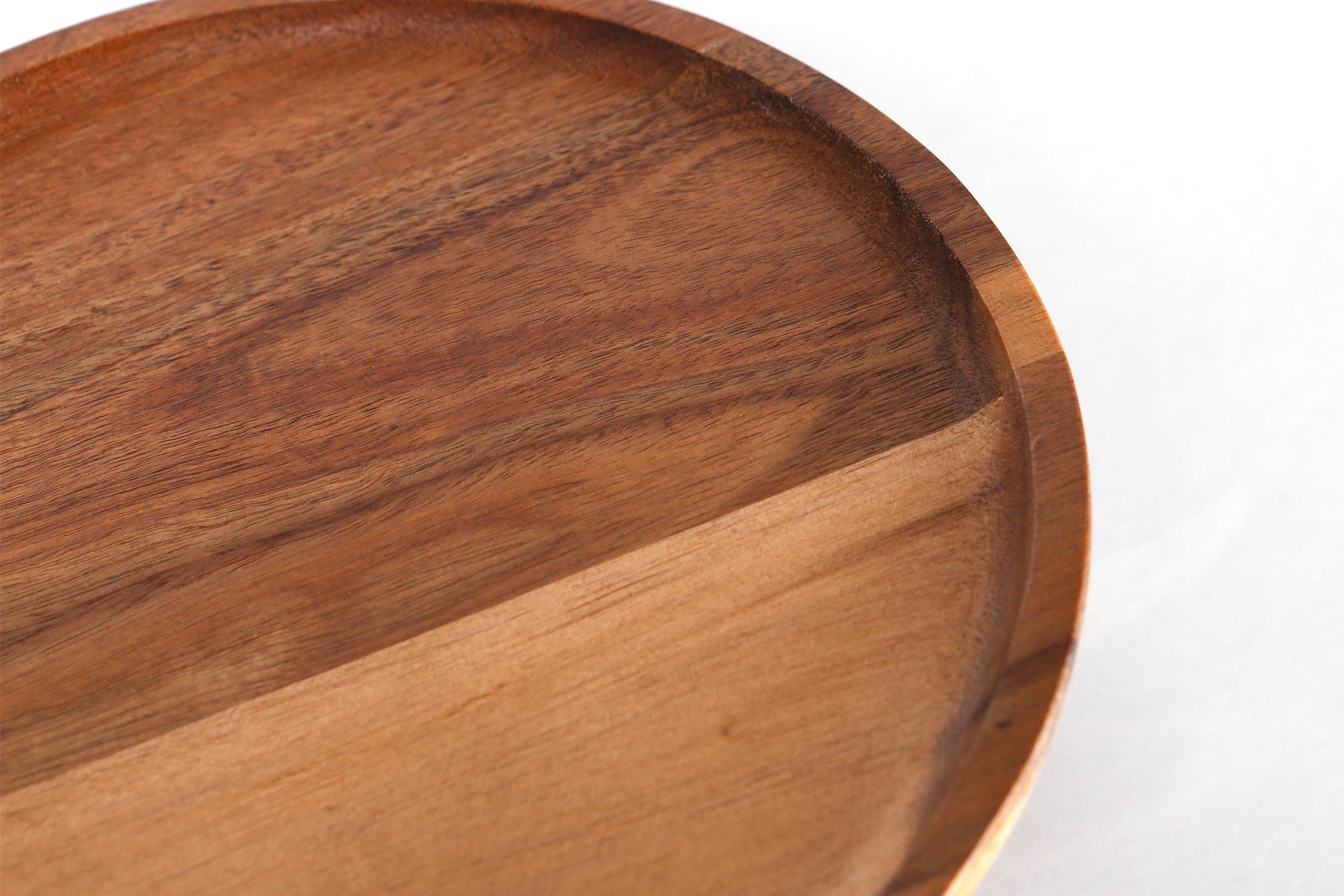 Metpoint Natura Akasya Ayaklı Yuvarlak Büyük Sunum Tabağı 25x11 cm