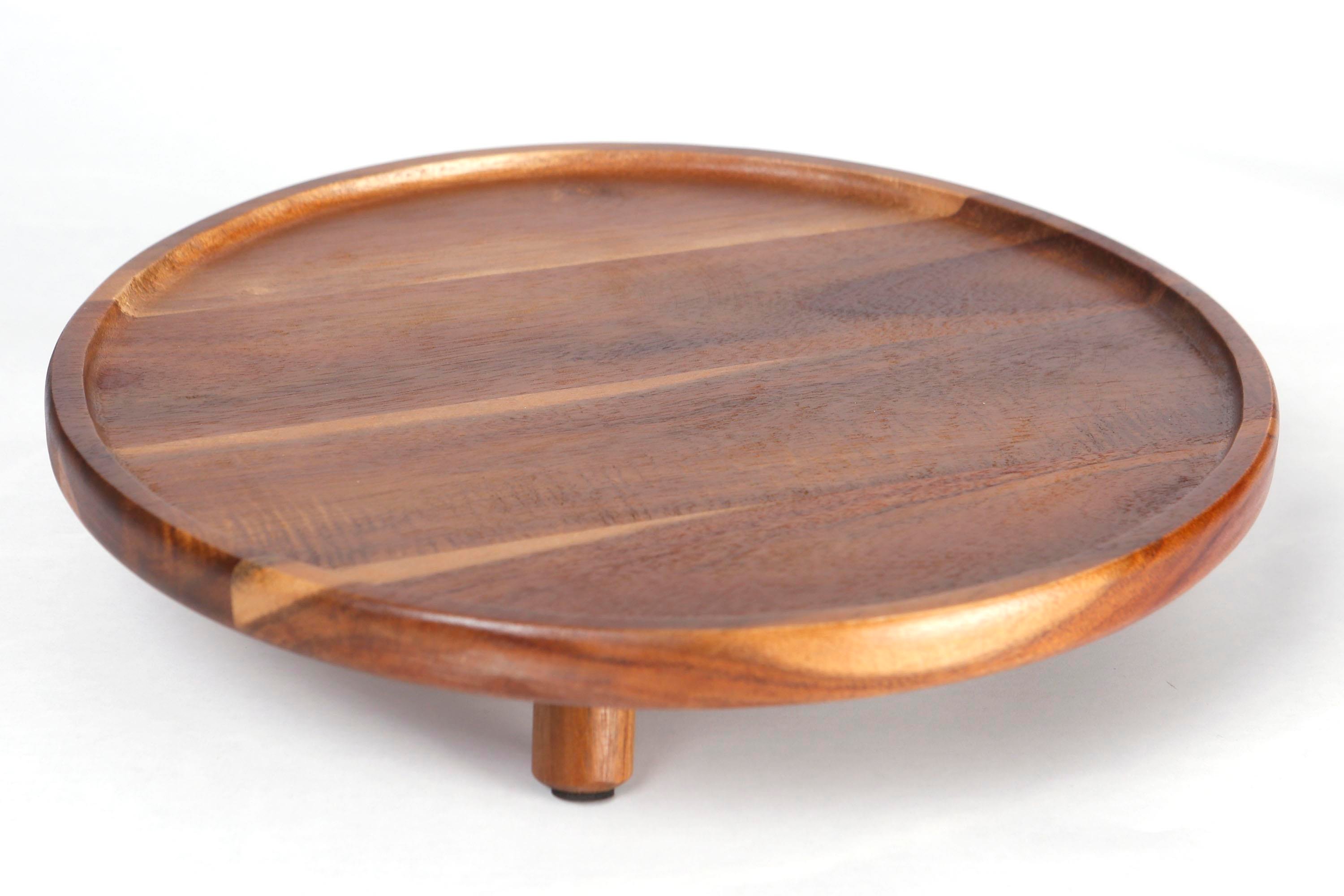 Metpoint Natura Akasya Ayaklı Yuvarlak Büyük Sunum Tabağı 32x6 cm