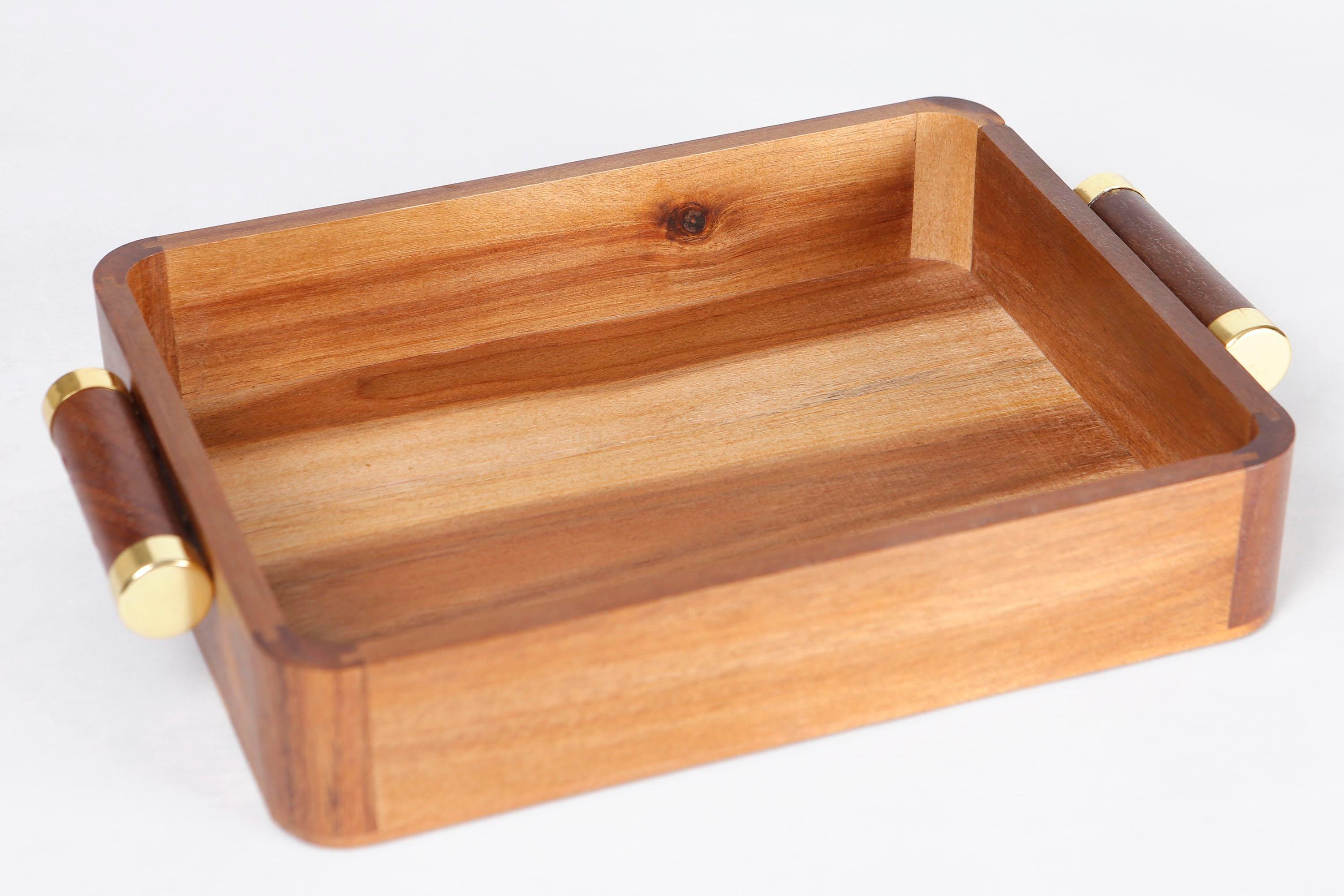 Metpoint Natura  Akasya Gold Küçük Boy Tepsi