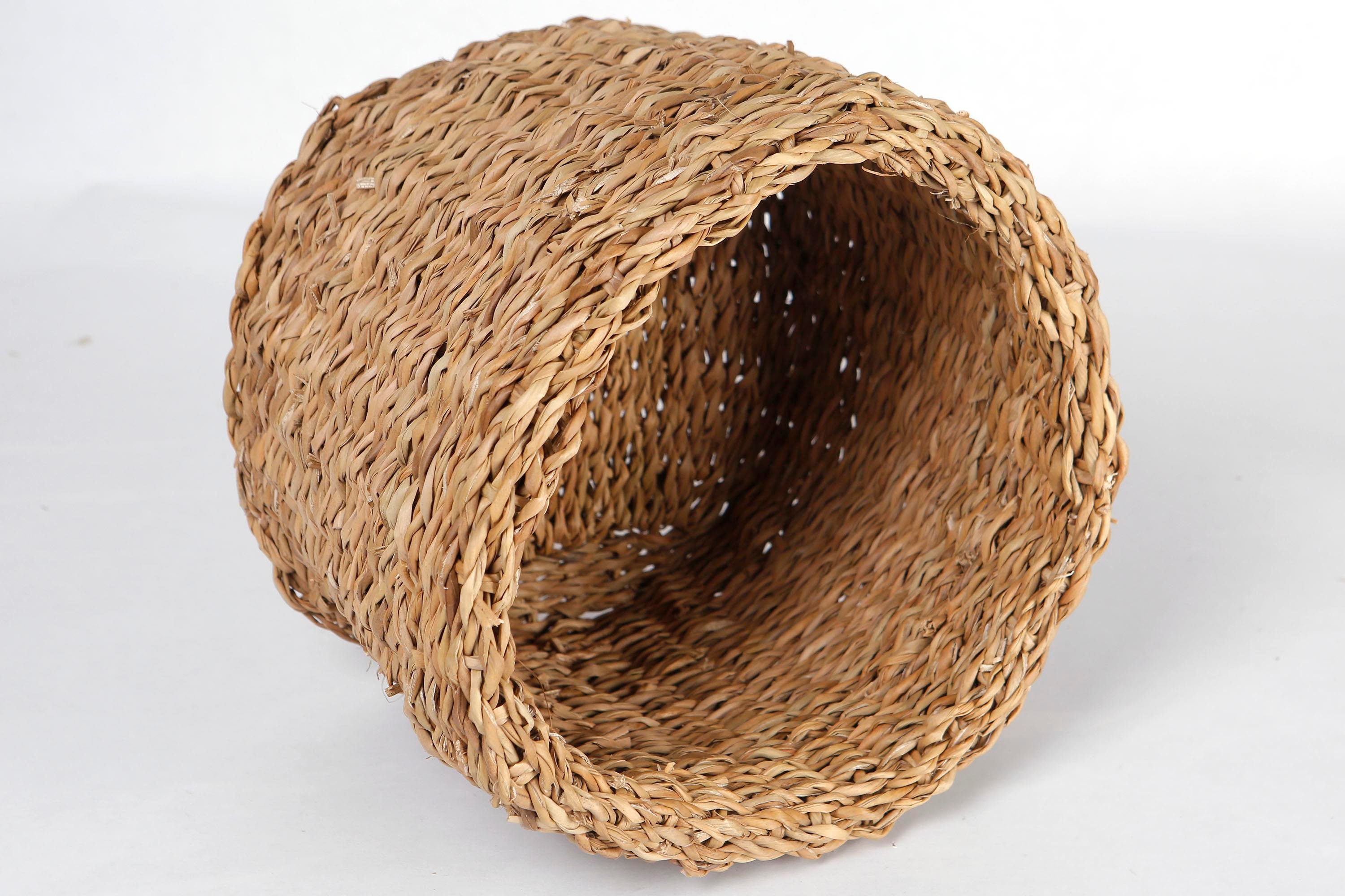 Metpoint Natura Dekoratif Natural Renk Yuvarlak Seagrass Kare Hasır Sepet 3'lü Set