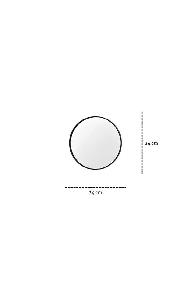 Metpoint Yuvarlak Aynalı Siyah 24x24 İkramlık Kahve ve Çay Sunum Tepsisi (Çok Amaçlı)