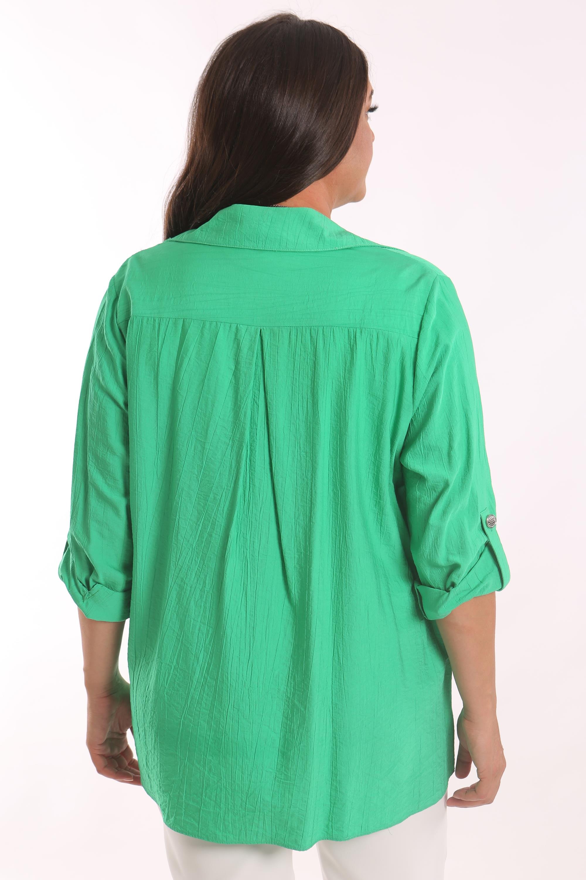 Tren42plus Büyük Beden Ön Roba Taş Detaylı Yeşil Takım