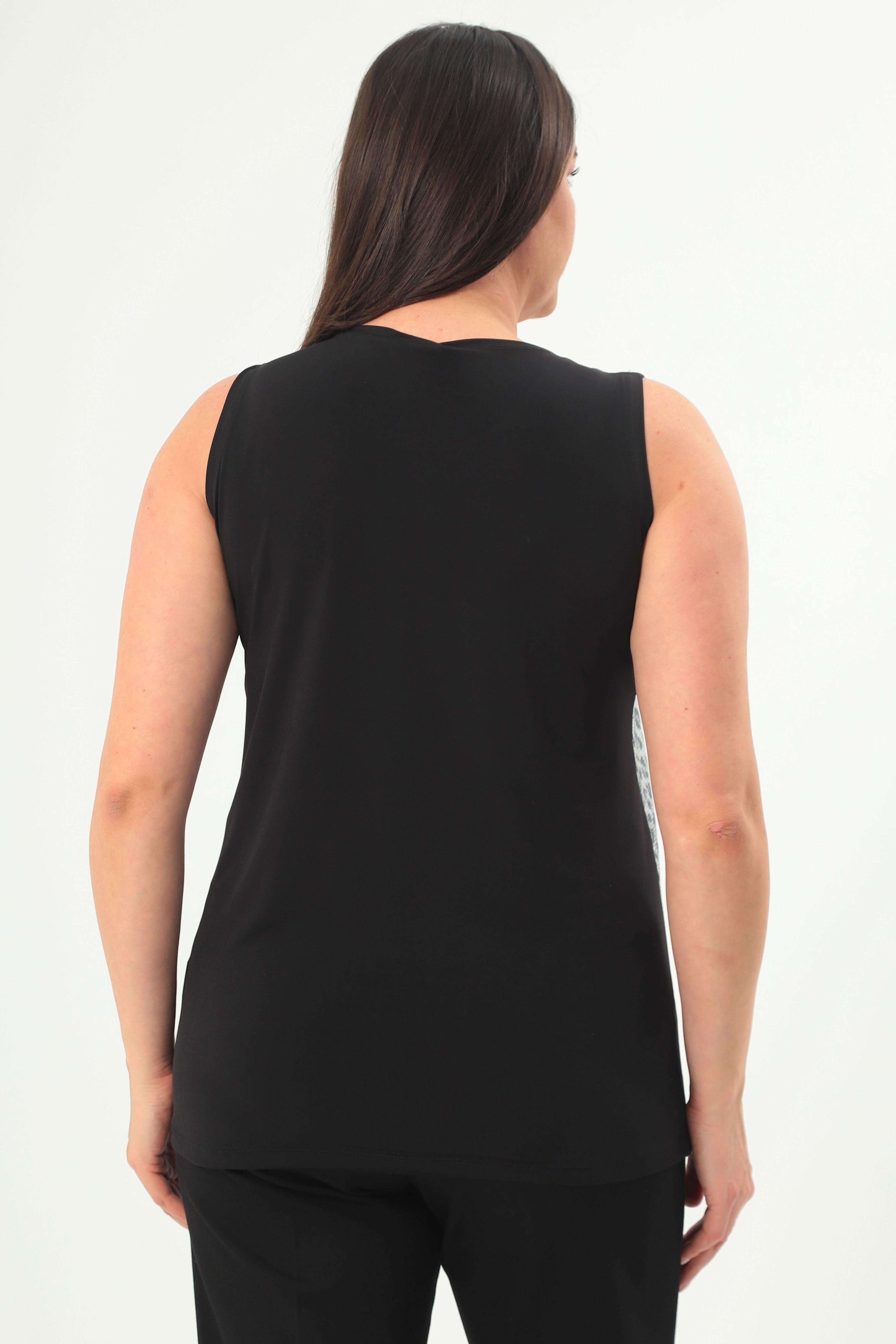 Trend42plus Büyük Beden Geniş Askılı Abiye Siyah Bluz 