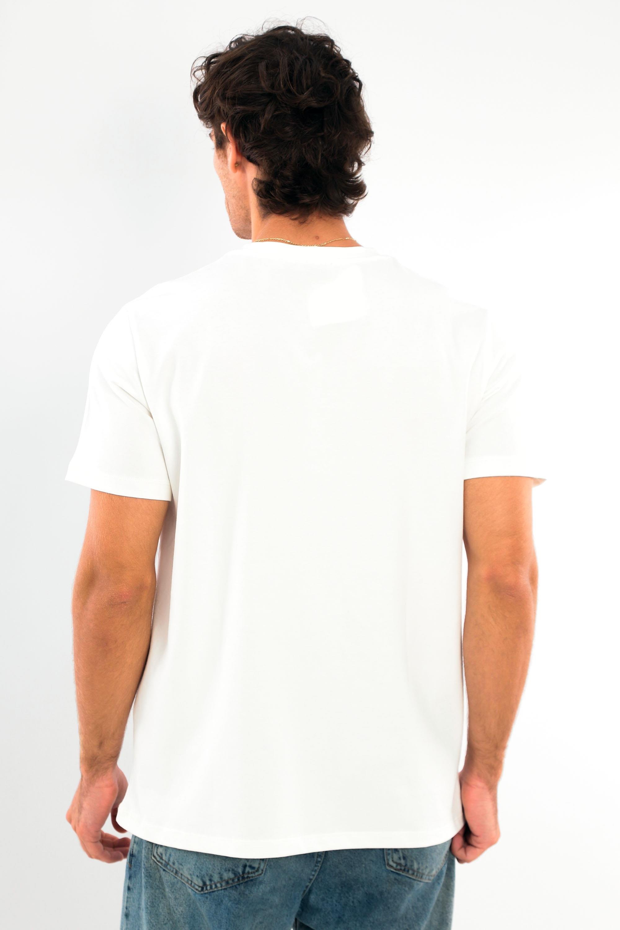 Trend42plus Erkek Bisiklet Yaka %100 Pamuk Beyaz T-Shirt