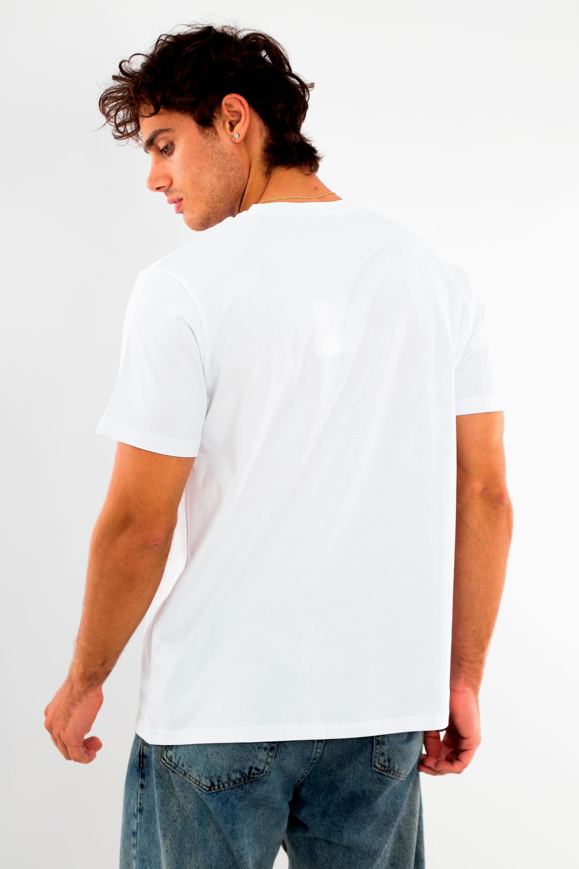 Trend42plus Erkek Bisiklet Yaka %100 Pamuk Kalın Dokulu Ekru T-Shirt