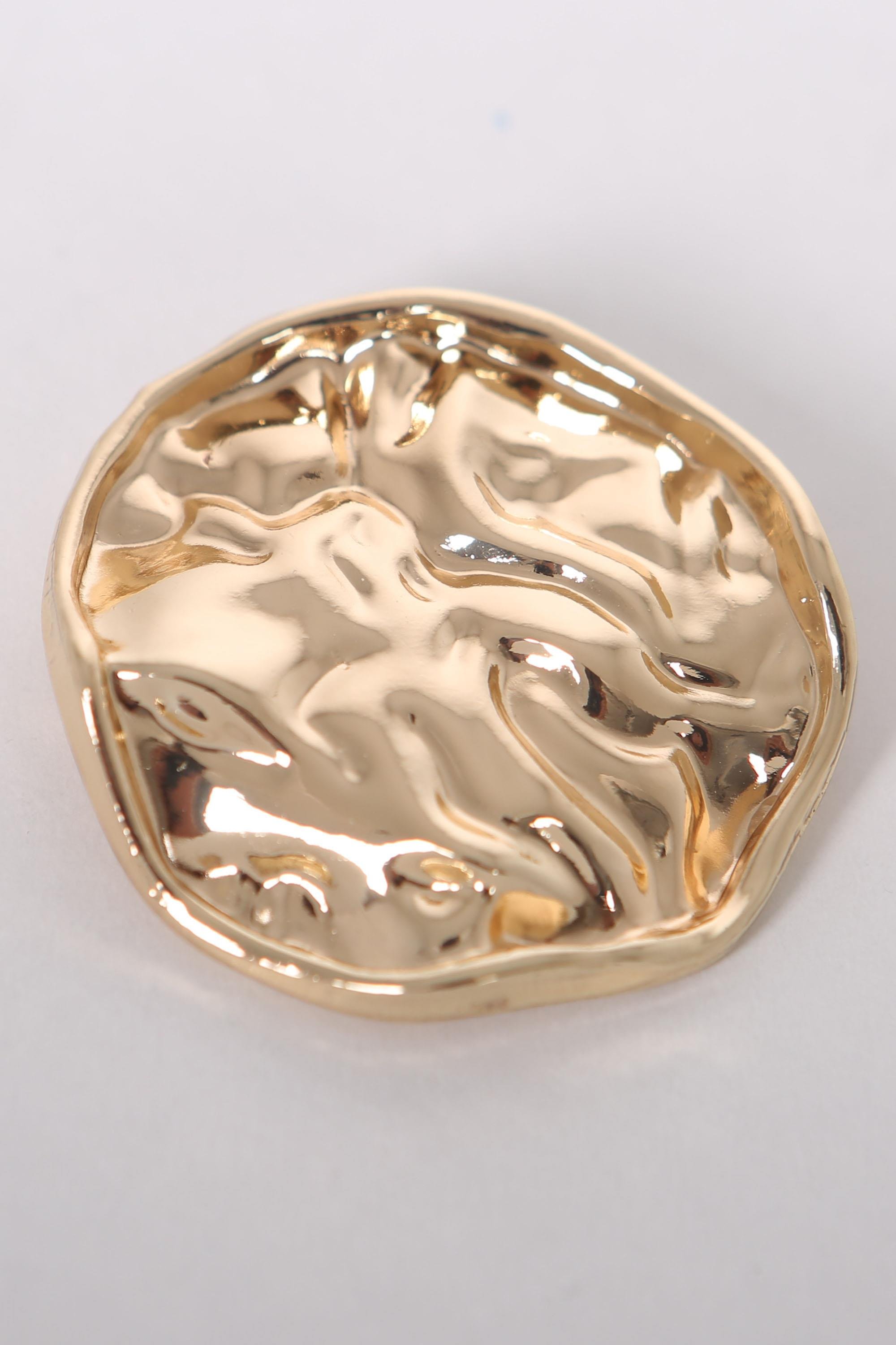 Trend42plus Gold Buruşuk Kıvrımlı Tasarım Broş