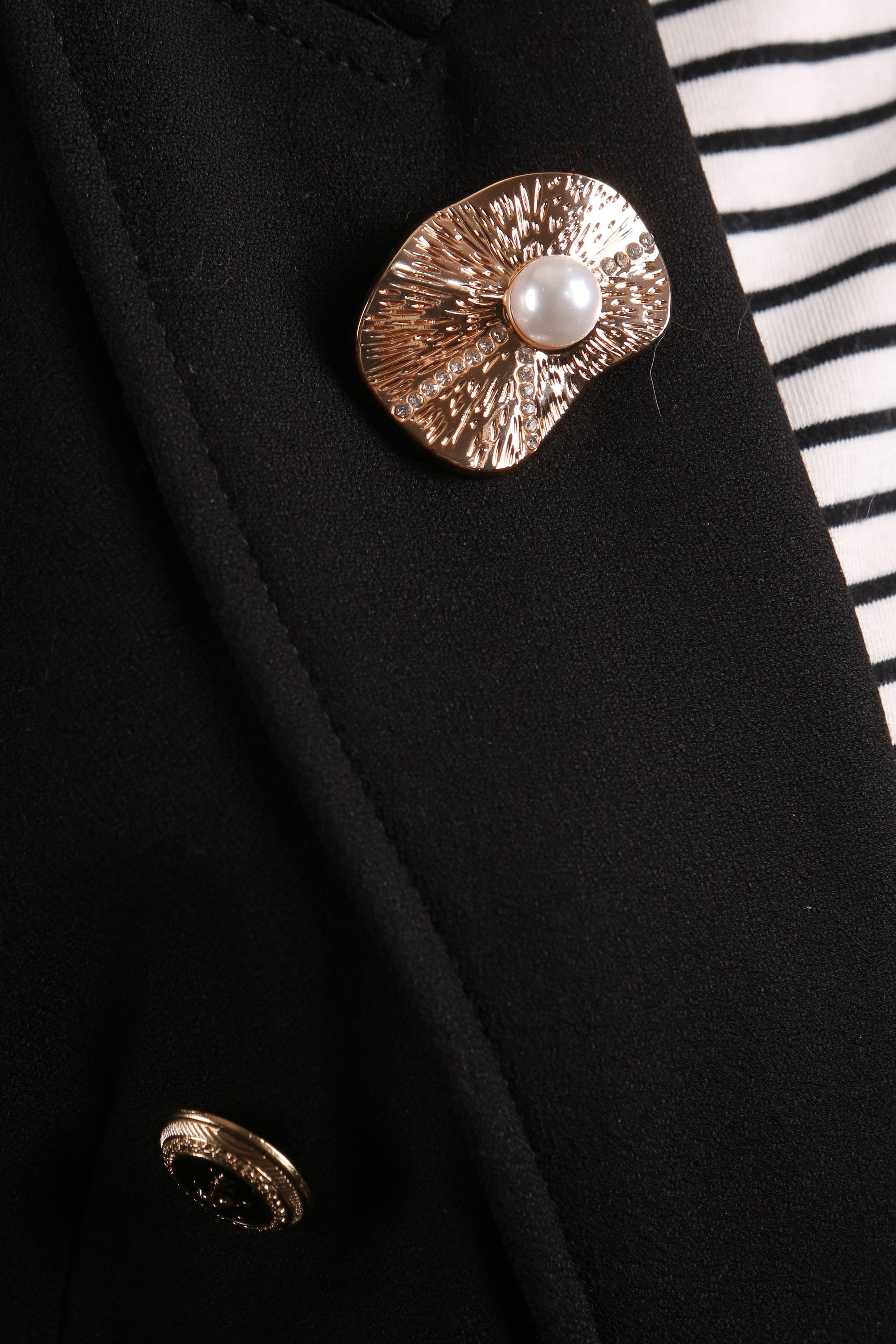 Trend42plus Göz Tasarım Desenli Zirkon Taşlı İnci Broş