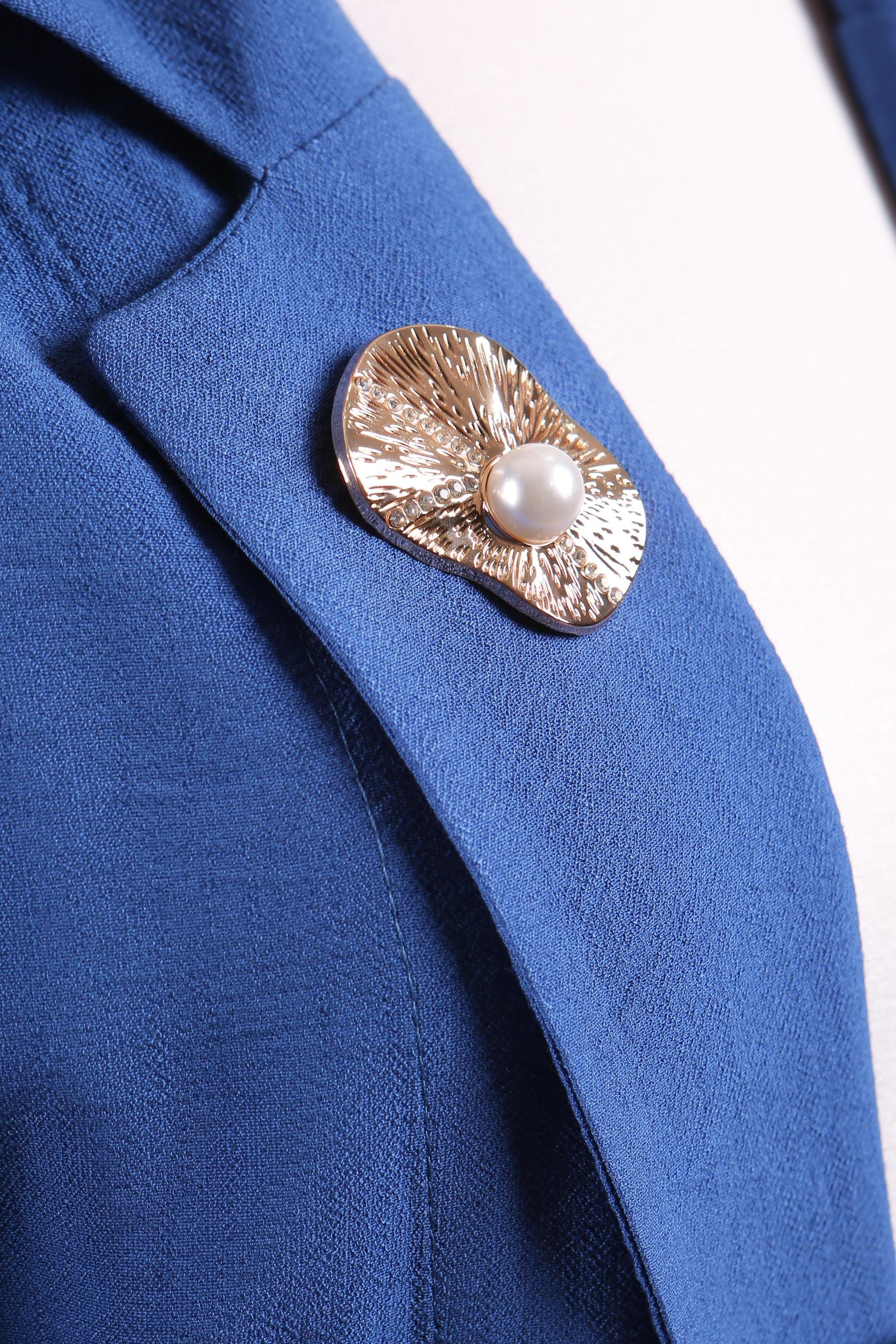 Trend42plus Göz Tasarım Desenli Zirkon Taşlı İnci Broş