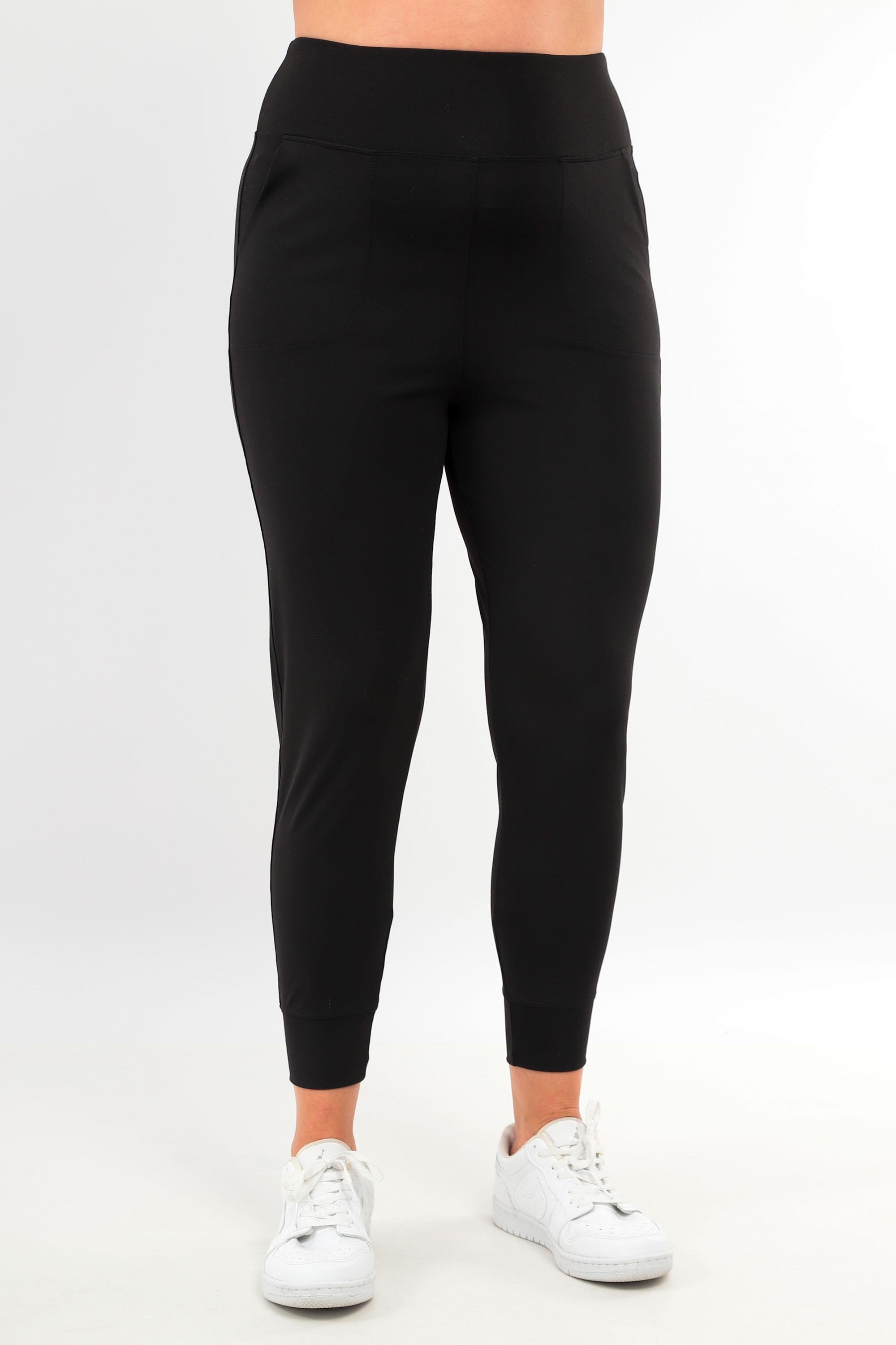Trend42plus Kadın Yüksek Bel Jogger Eşofman Altı Siyah Joggers