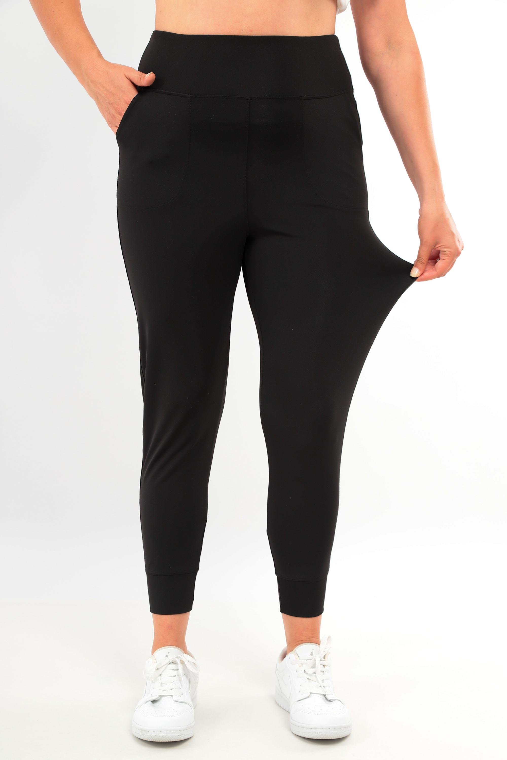 Trend42plus Kadın Yüksek Bel Jogger Eşofman Altı Siyah Joggers