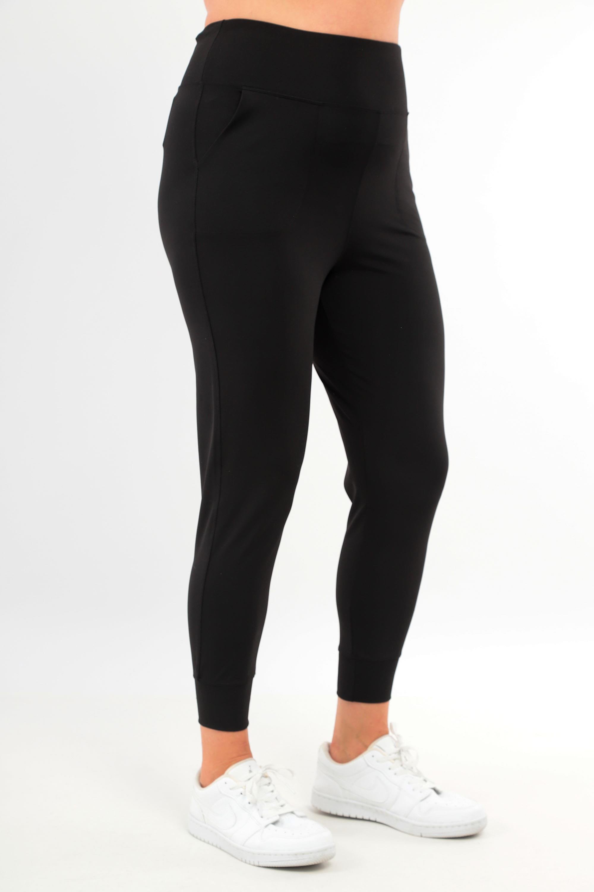 Trend42plus Kadın Yüksek Bel Jogger Eşofman Altı Siyah Joggers