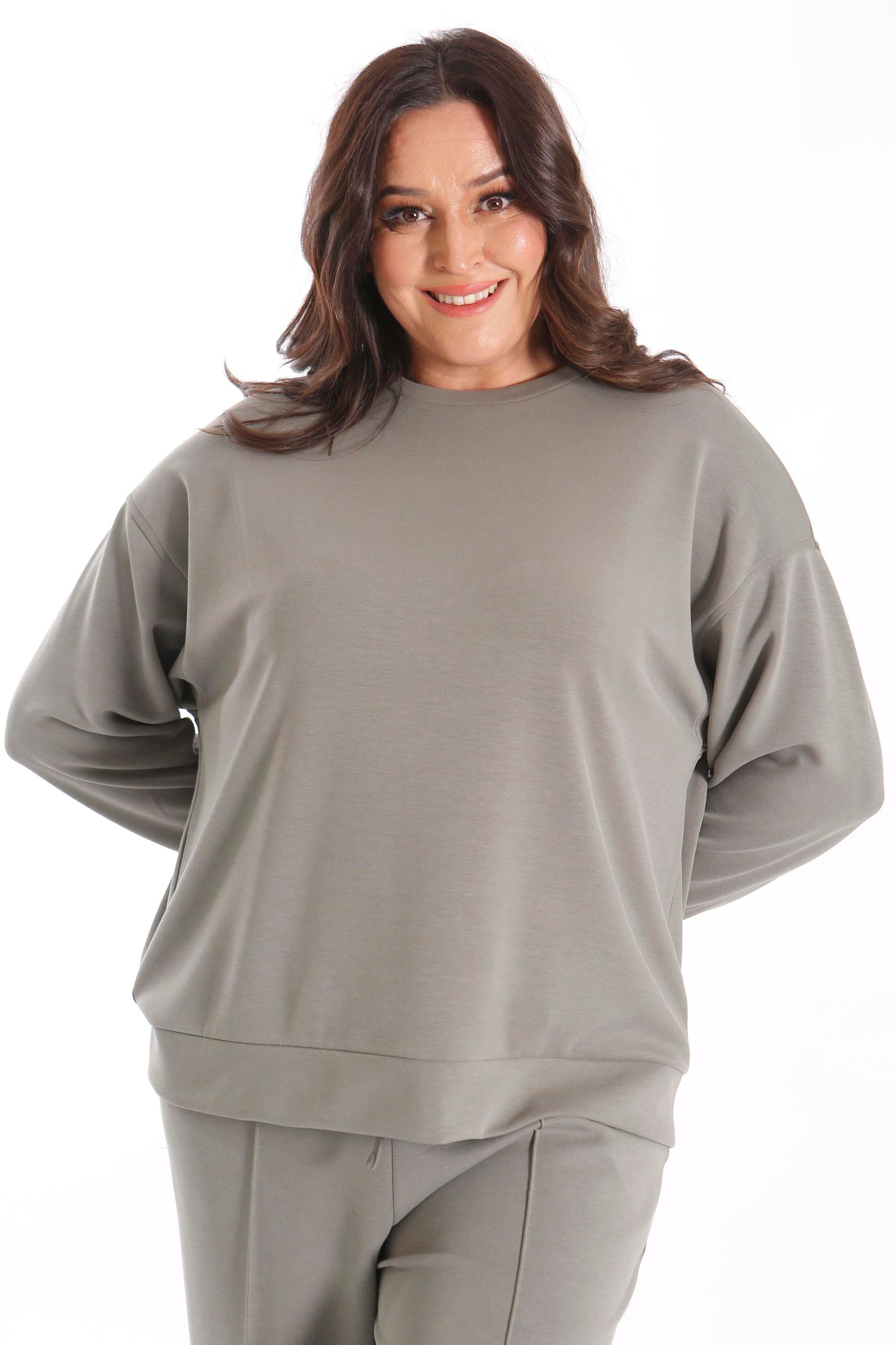 Trend42plus Modal Kumaşlı Yumuşak Dokulu Alt Üst Haki Takım