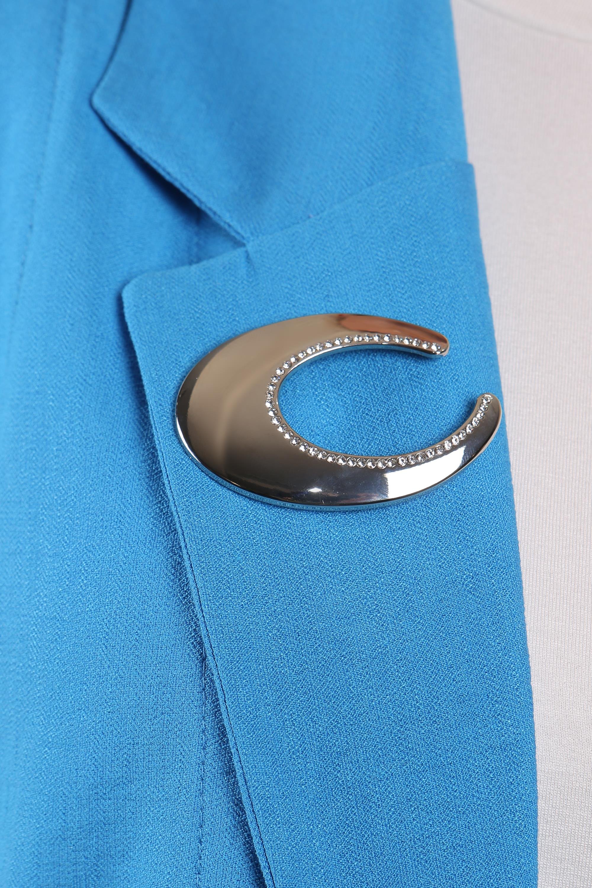 Trend42plus Tasarım C Taşlı Gümüş Broş