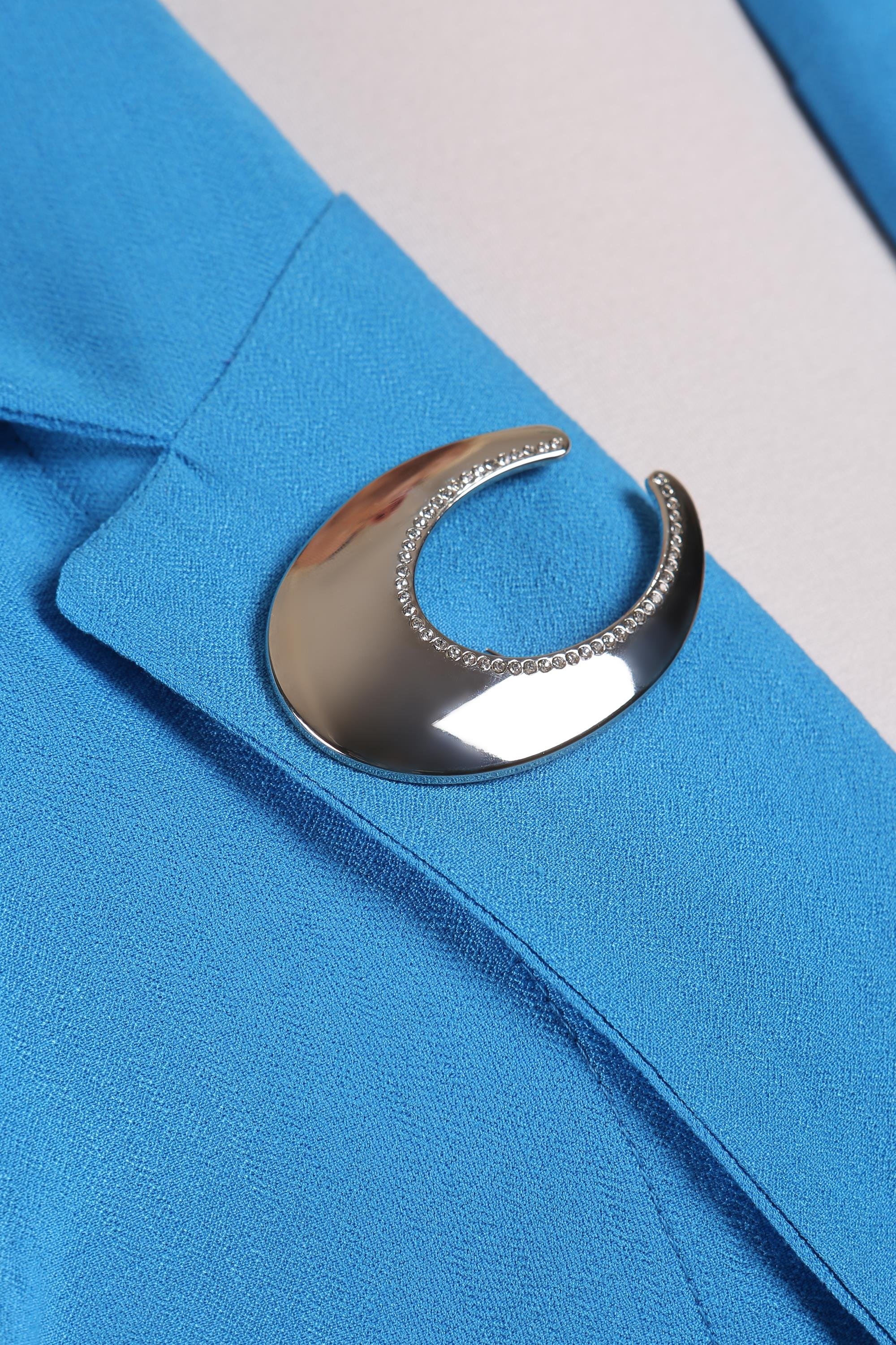 Trend42plus Tasarım C Taşlı Gümüş Broş