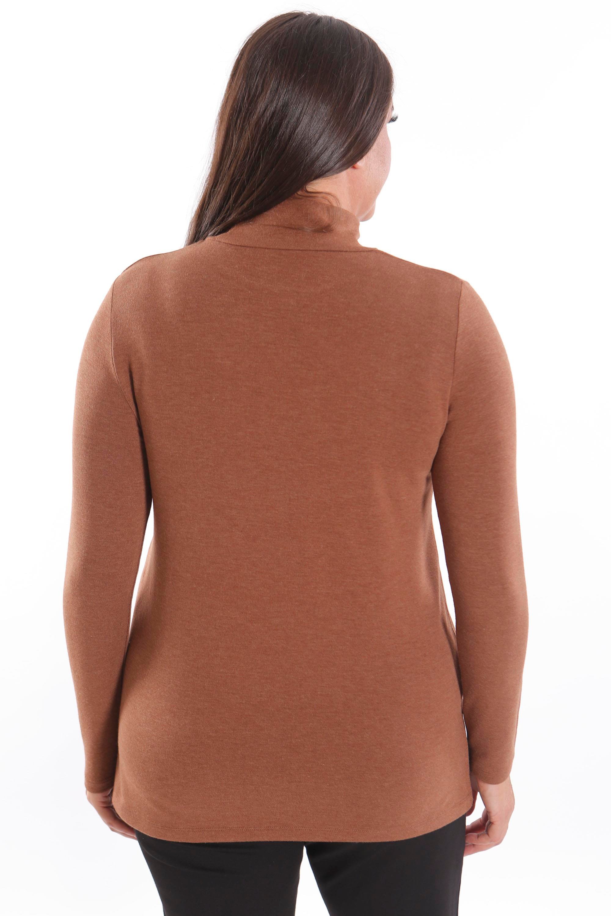 Yarım Balıkçı Kahverengi Triko