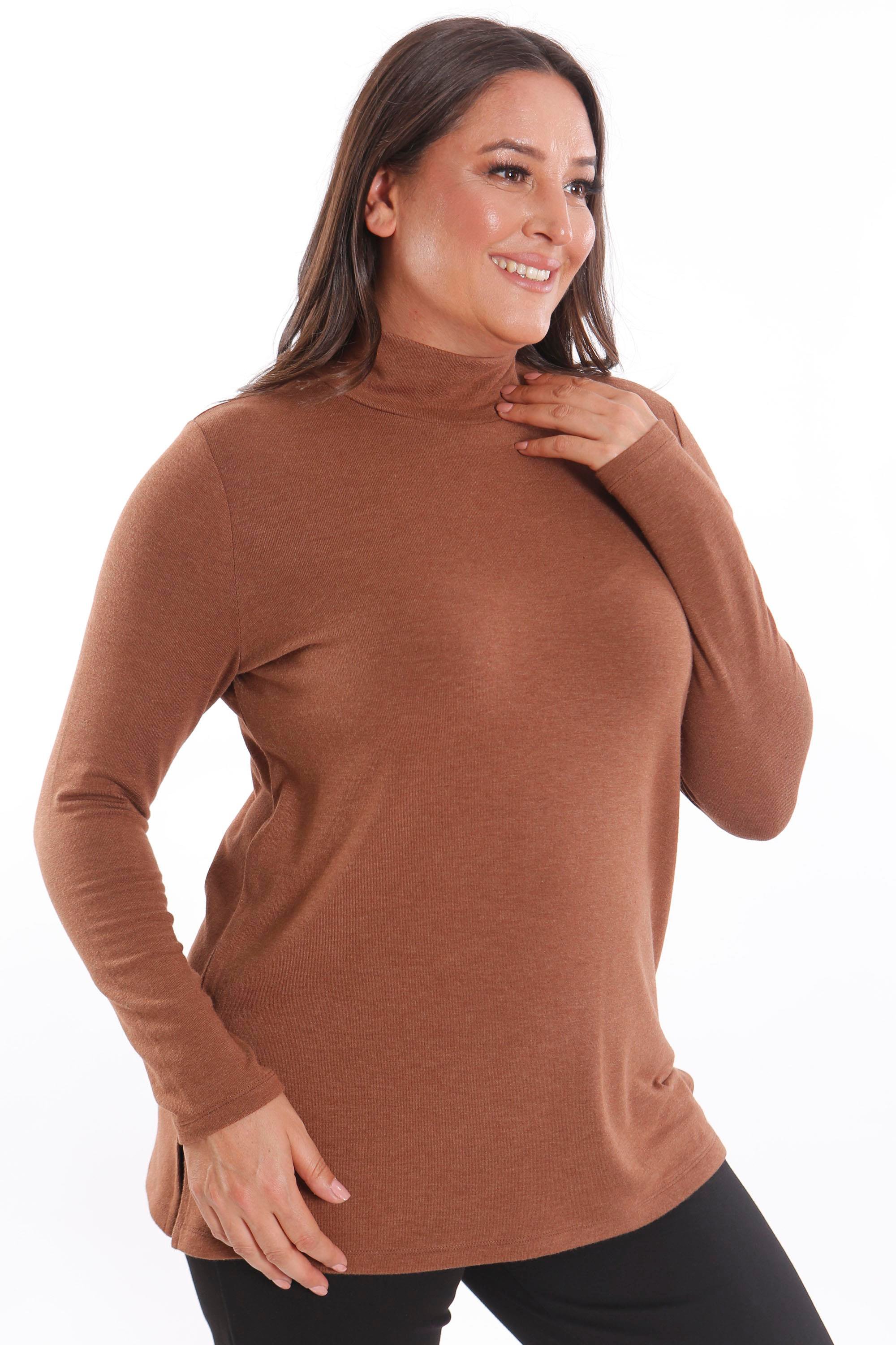 Yarım Balıkçı Kahverengi Triko